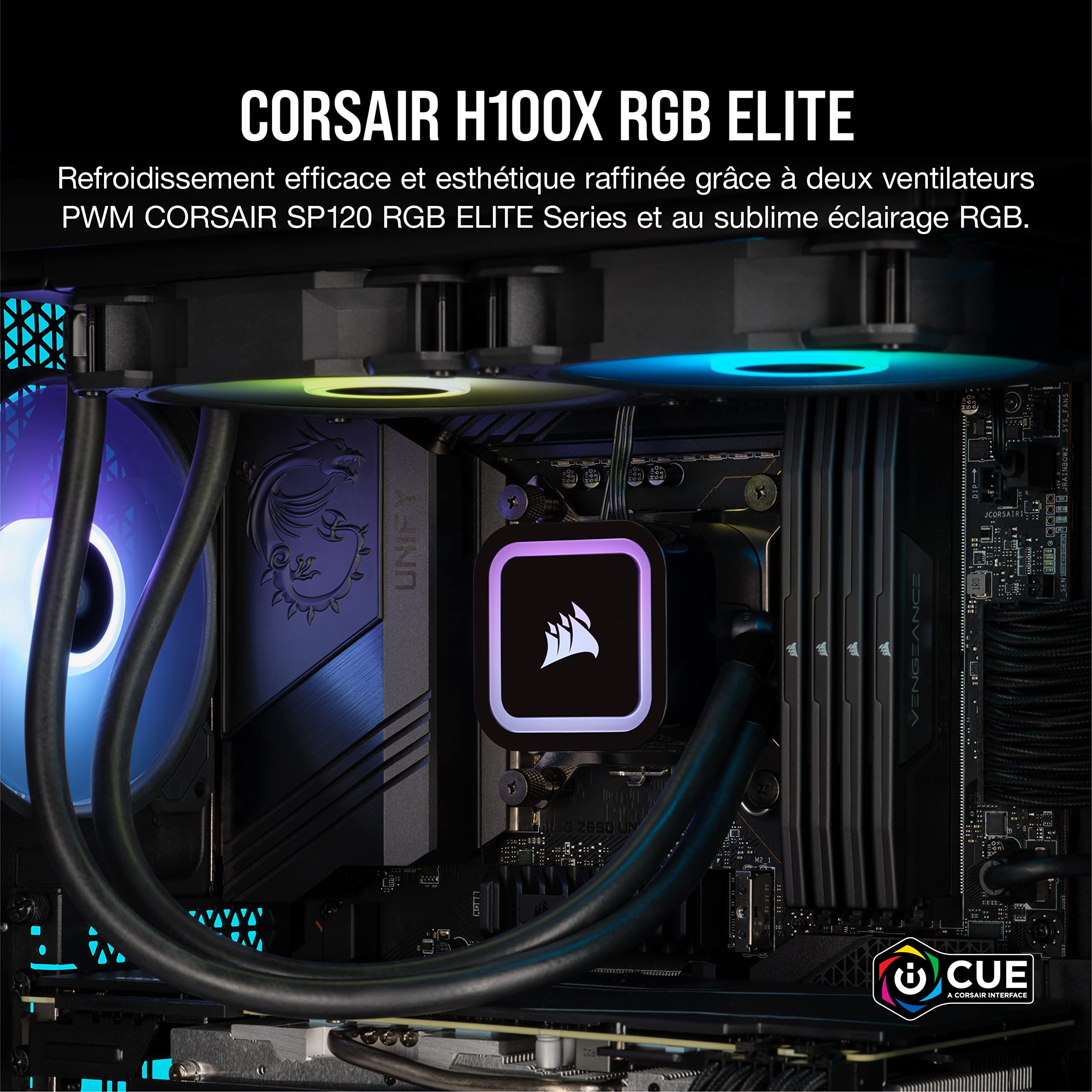 corsair-hydro-h100x-elite-noir-watercooling-cpu-240-mm image 2