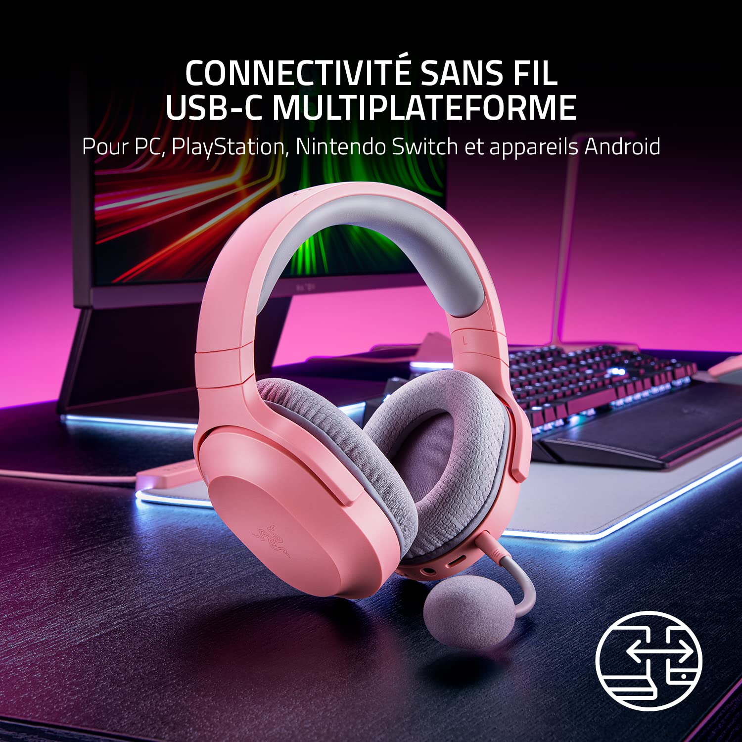 razer-barracuda-x-rose-quartz-casque-gaming-sans-fil-usb-c-250g-40mm-20h image 3