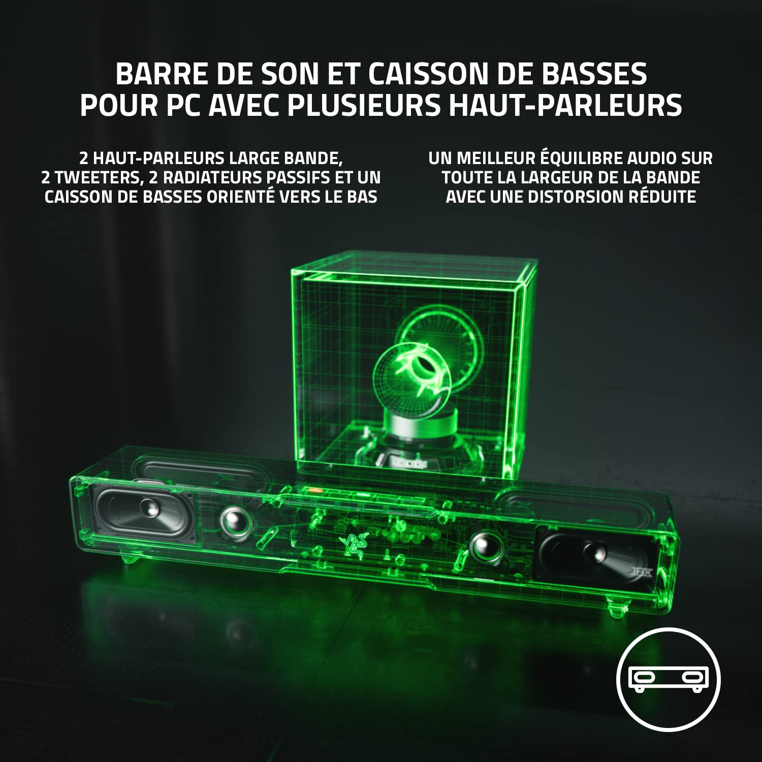 razer-leviathan-v2-barre-de-son-gaming-caisson-de-basses-noir image 2