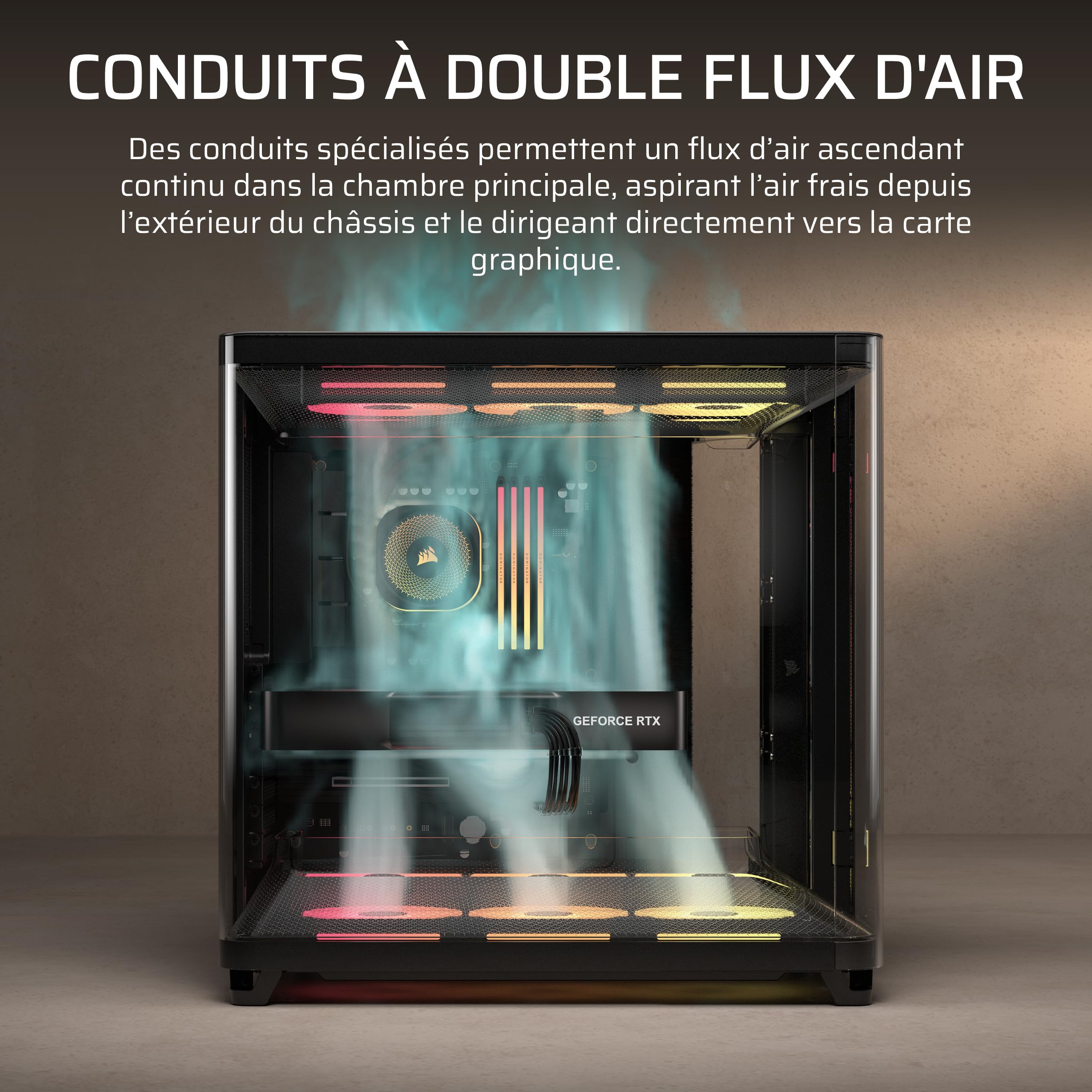 corsair-air-5400-lx-r-rgb-icue-link-bo-tier-pc-triple-chambre-panoramique-noir image 4