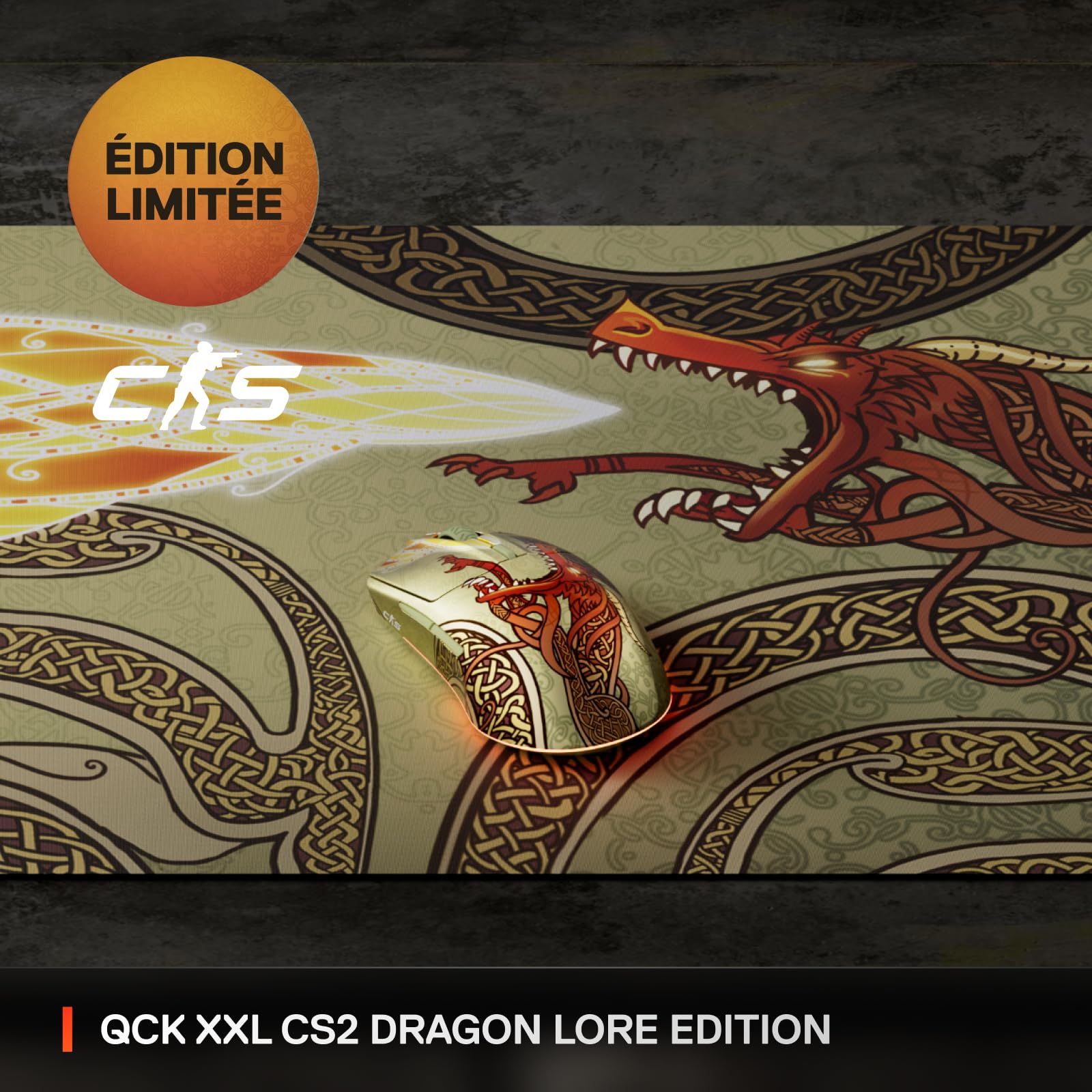 steelseries-tapis-de-souris-qck-cs2-dragon-lore-edition-xxl-900-x-400-mm-tissu-m image 2