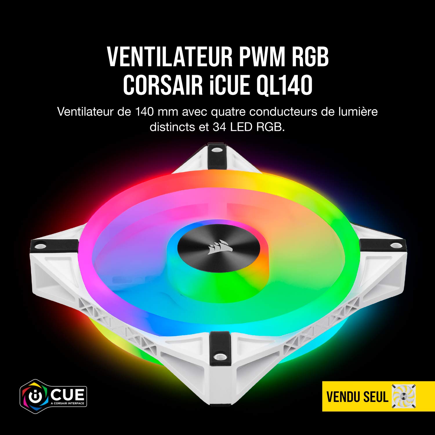 corsair-icue-ql140-rgb-blanc-ventilateur-pwm-140mm-34-led-1250-tr-min-pack-simpl image 3