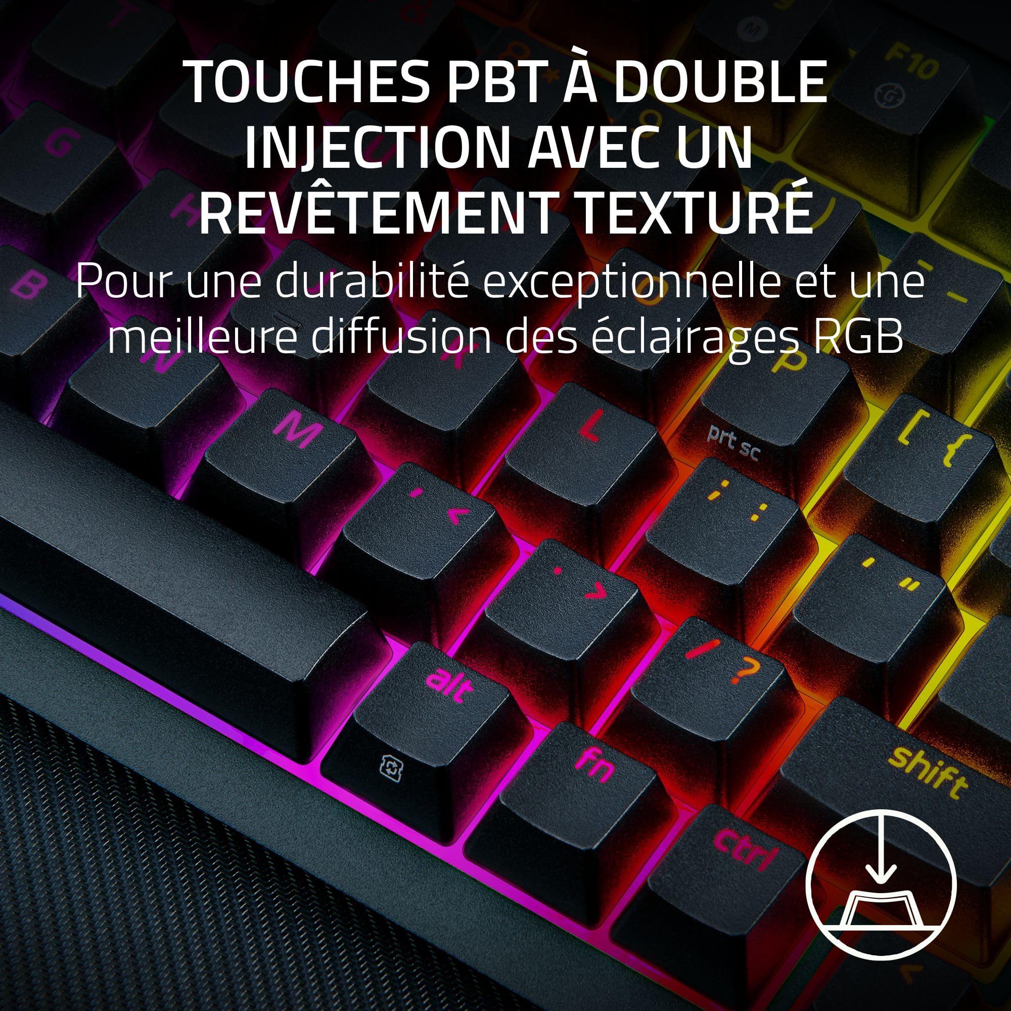 razer-blackwidow-v4-pro-75-clavier-gaming-sans-fil-hot-swap-oled-4k-hz-snap-tap- image 8