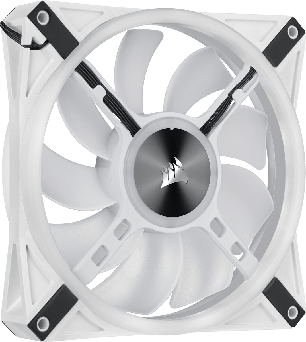 corsair-icue-ql140-rgb-ventilateur-pwm-140-mm-kit-de-2-lighting-node-core-blanc image 8