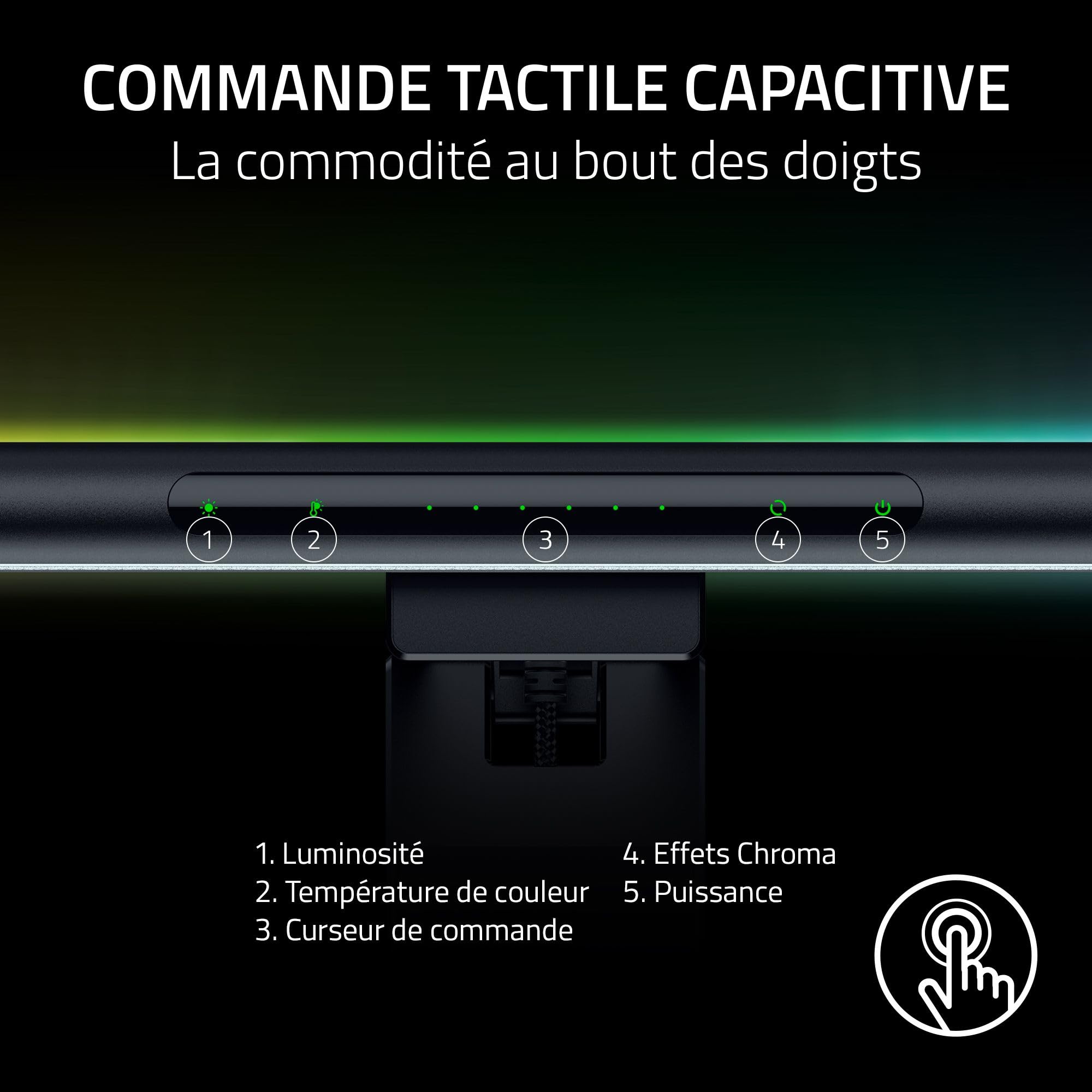 razer-aether-monitor-light-bar-barre-lumineuse-cran-usb-rgb-chroma-noir image 4