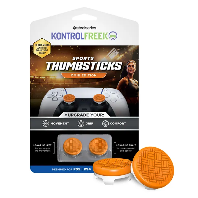 kontrolfreek-omni-grips-orange-low-rise-concaves-pour-manette-ps5-ps4 image 1