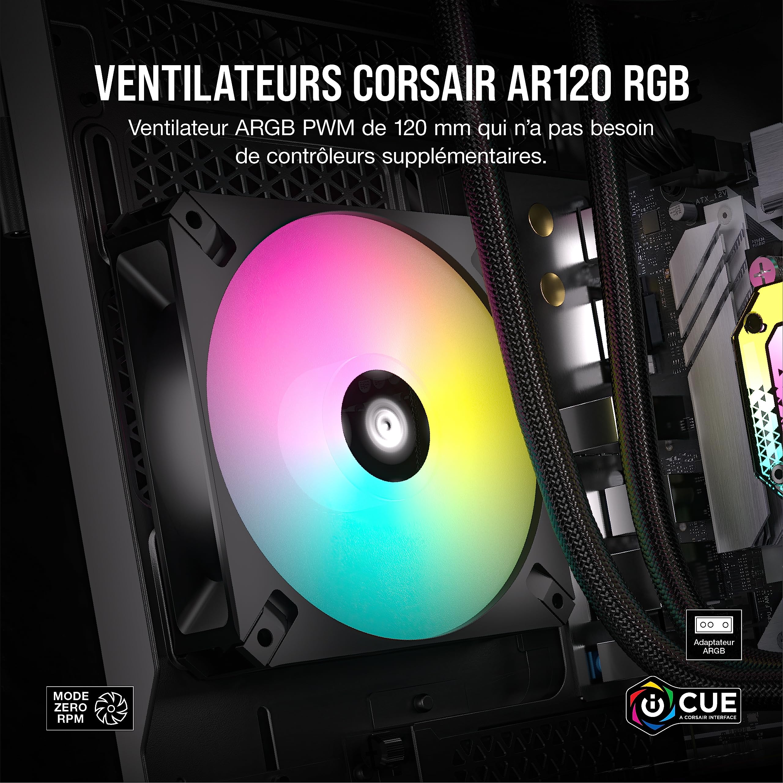 corsair-icue-ar120-rgb-digital-120mm-ventilateur-pc-pack-de-3-noir image 3