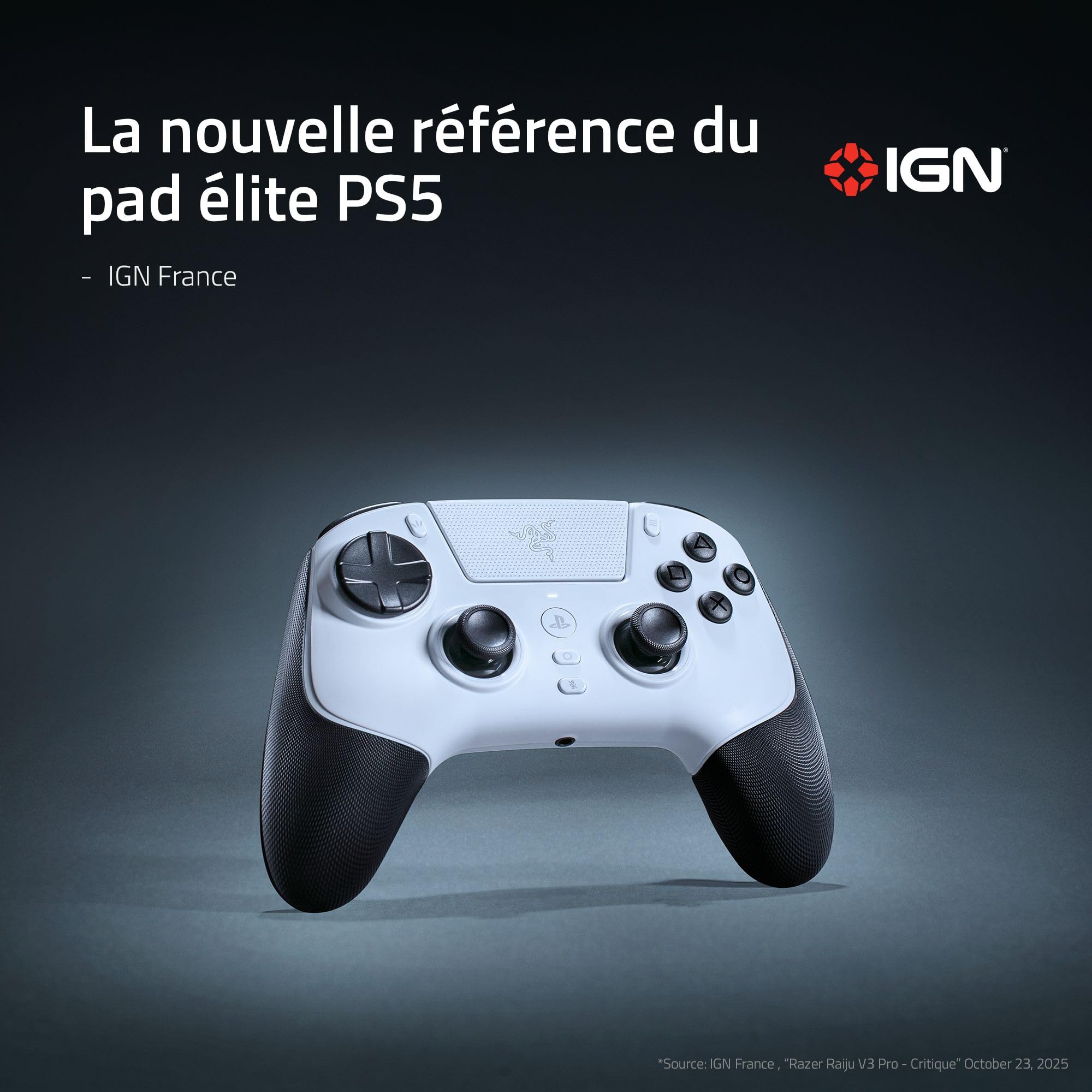 razer-raiju-v3-pro-manette-esport-sans-fil-ps5-pc-tmr-hypertrigger-blanc image 2