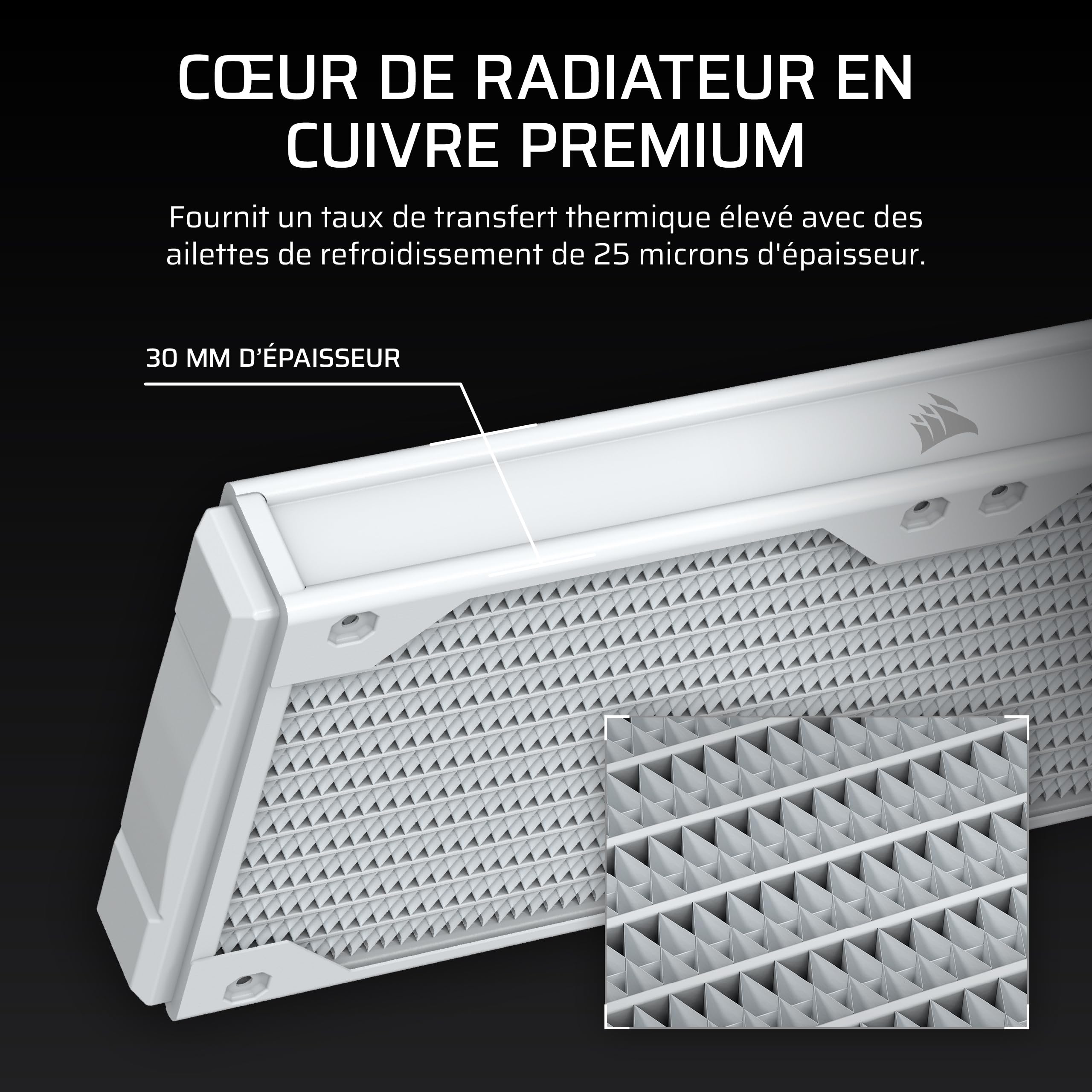 corsair-hydro-x-series-xr5-240mm-v2-radiateur-watercooling-custom-blanc-2x120mm image 4