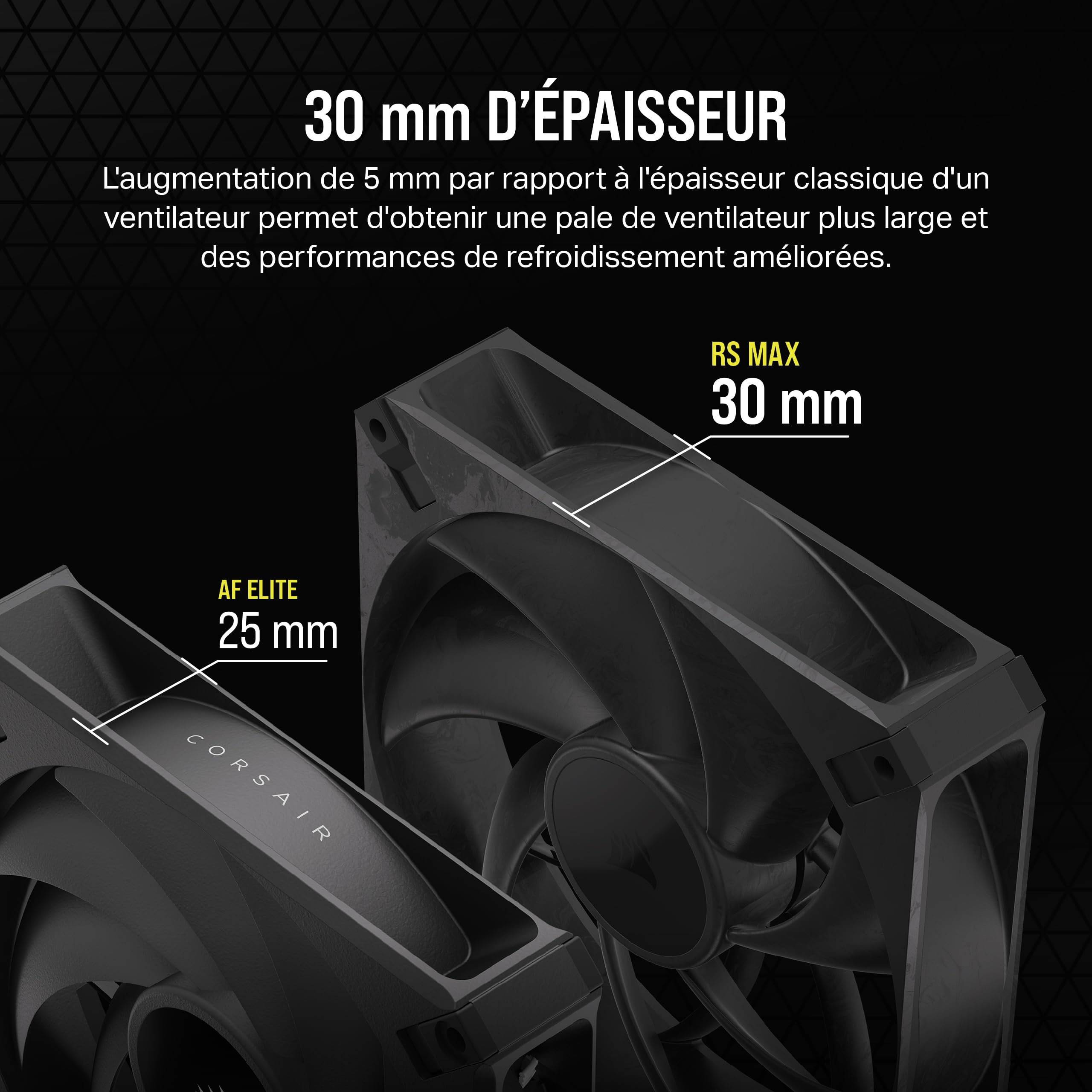 corsair-rs140-max-pwm-ventilateur-bo-tier-140-mm-pais-30-mm-noir image 3
