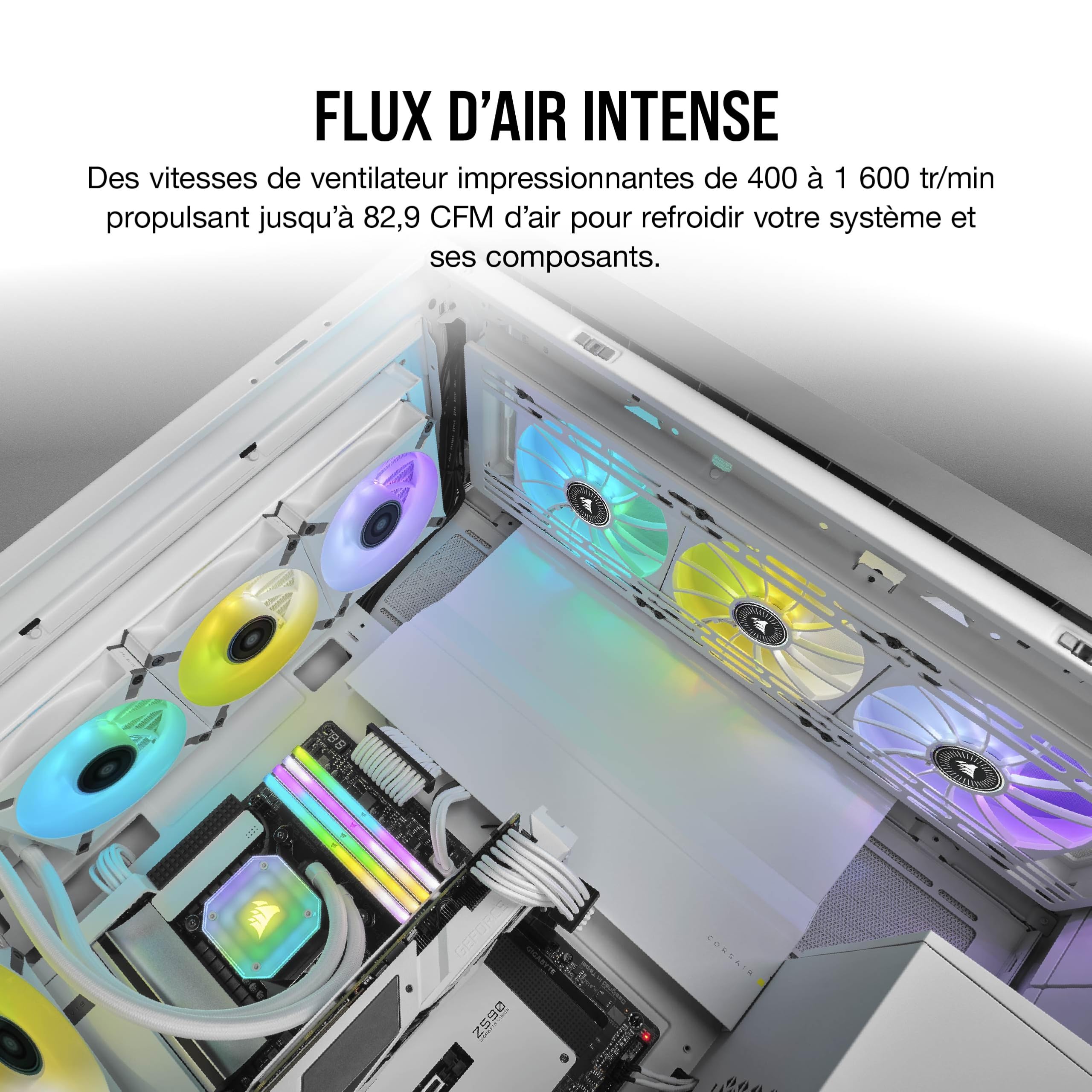corsair-icue-ml140-rgb-elite-ventilateur-140-mm-pwm-pack-double-blanc image 7