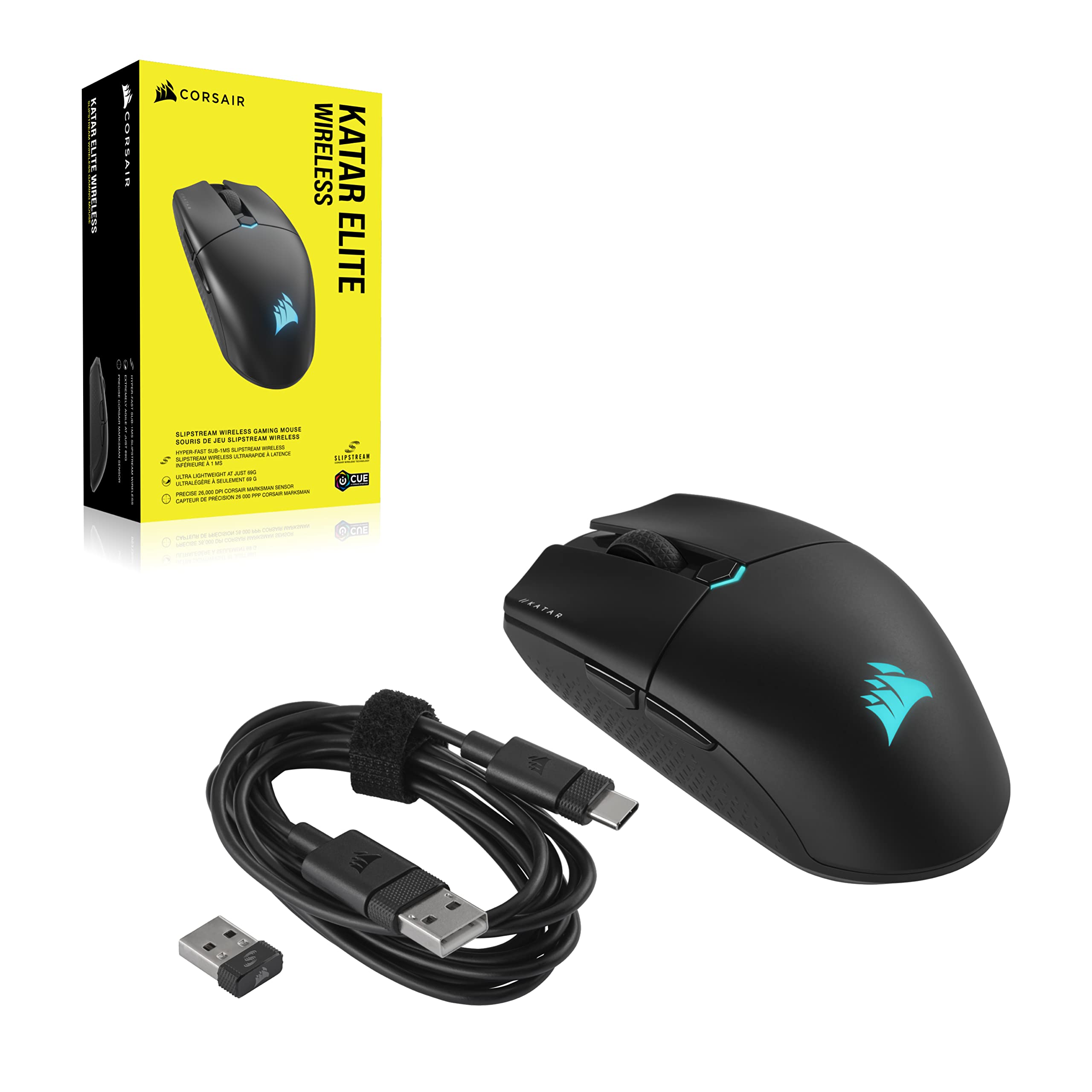 corsair-katar-elite-wireless-souris-gaming-fps-ultra-l-g-re-noir image 8