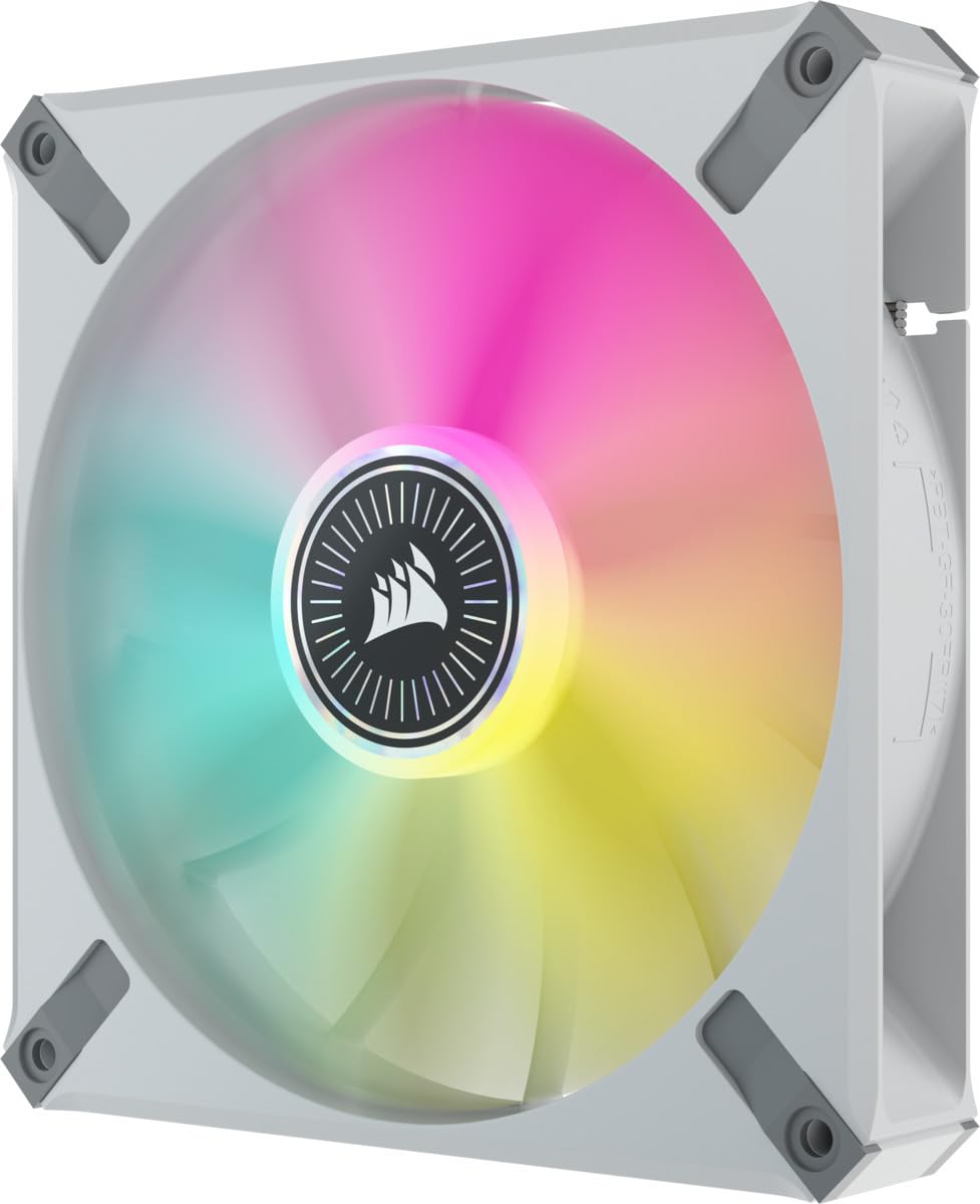 corsair-icue-ml140-rgb-elite-ventilateur-140-mm-pwm-pack-double-blanc image 4