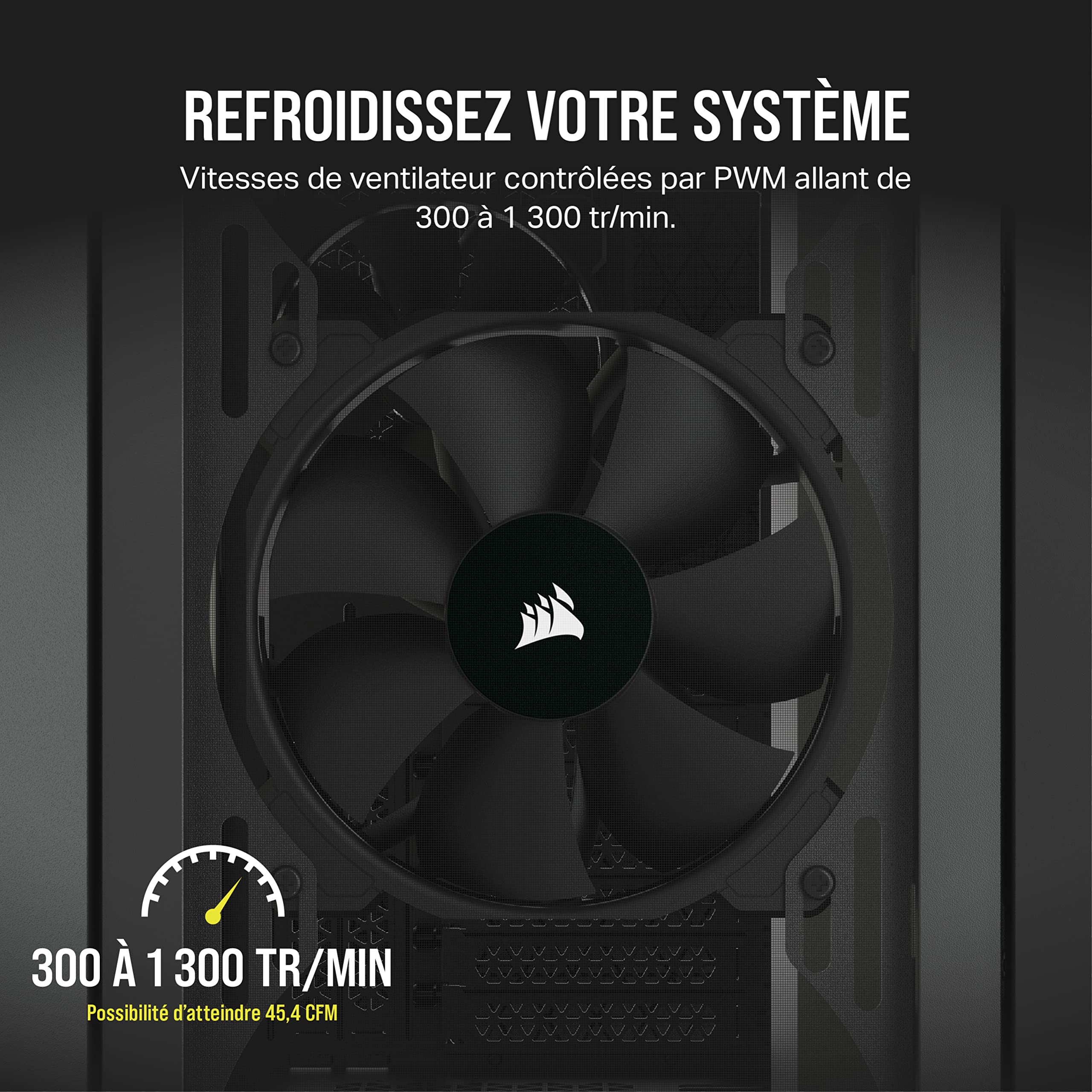 corsair-sp120-elite-ventilateur-boitier-120-mm-pwm-airguide-noir image 3