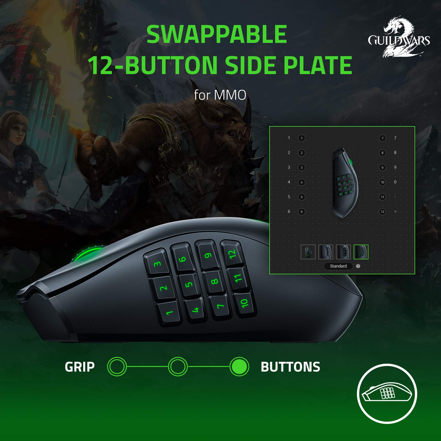 razer-naga-pro-noir-souris-gaming-sans-fil-modulaire-19-1-boutons image 3