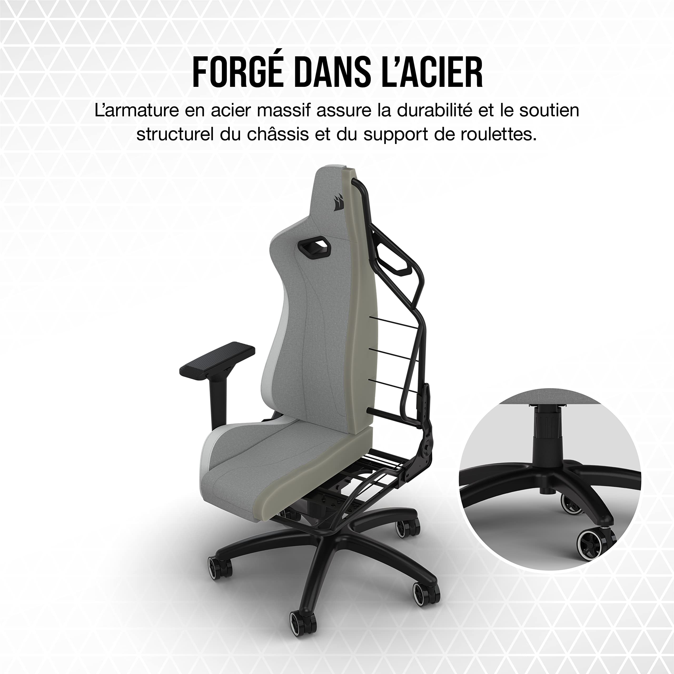 corsair-tc200-fabric-fauteuil-gaming-tissu-gris-clair-blanc-accoudoirs-4d image 6