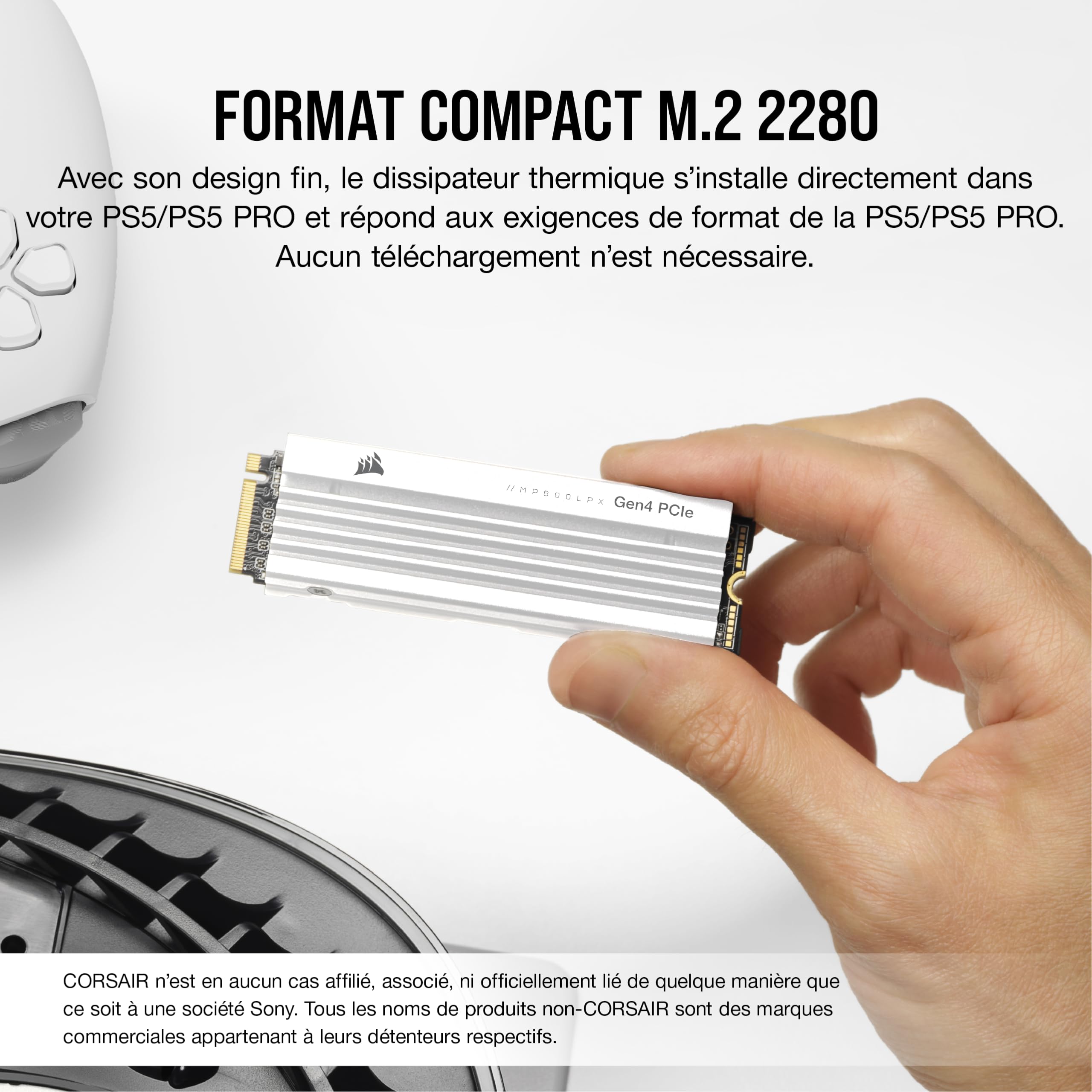 corsair-mp600-pro-lpx-1-to-ssd-m-2-nvme-gen4-optimis-ps5-blanc image 3