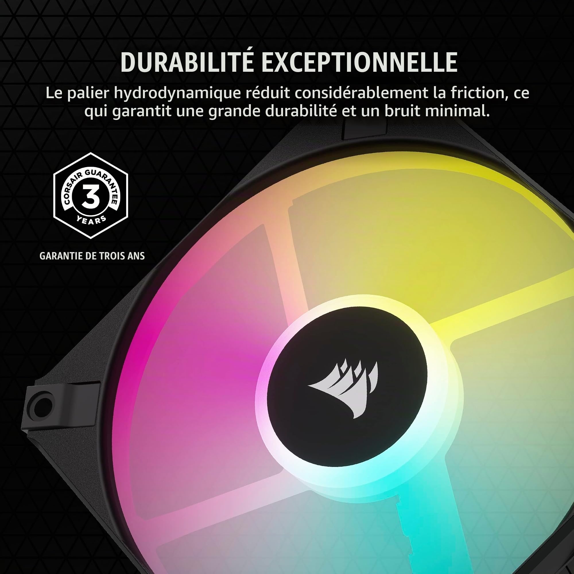 corsair-af120-rgb-slim-120mm-pwm-ventilateur-fin-noir image 7