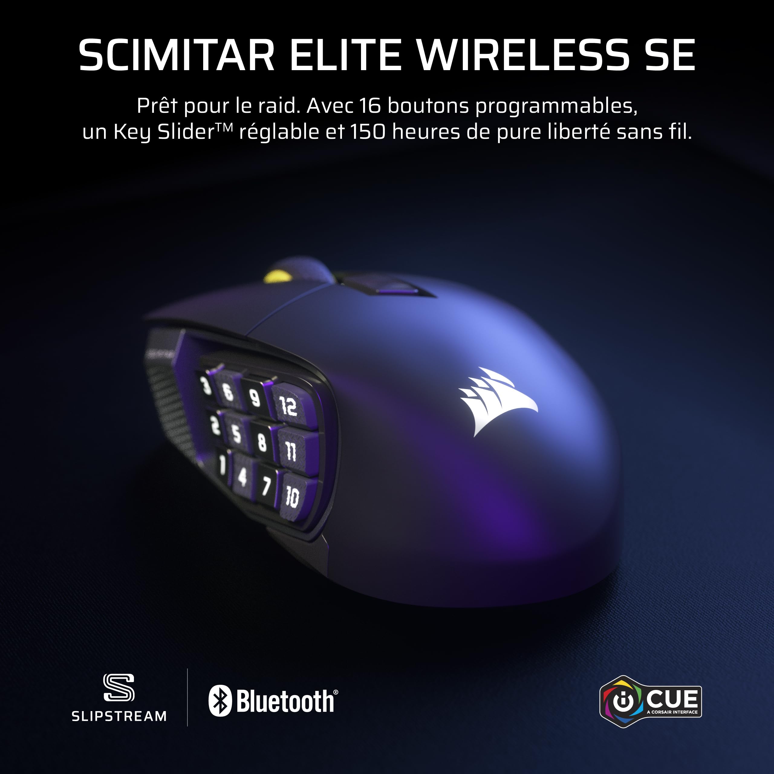 corsair-scimitar-elite-wireless-se-mmo-souris-gaming-gunmetal-33000-dpi image 2