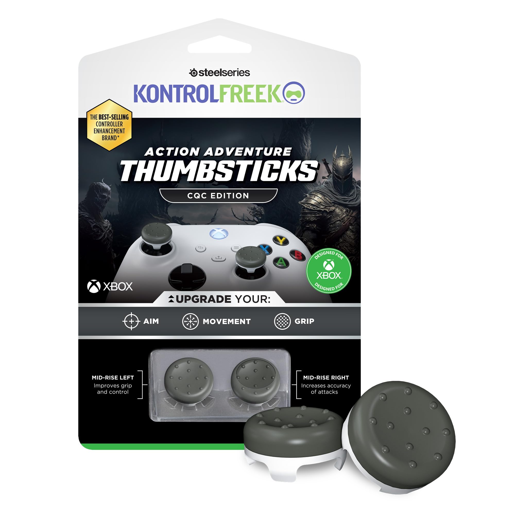 kontrolfreek-cqc-classic-grips-capuchons-joystick-low-rise-ps5-ps4-gris-blanc image 7