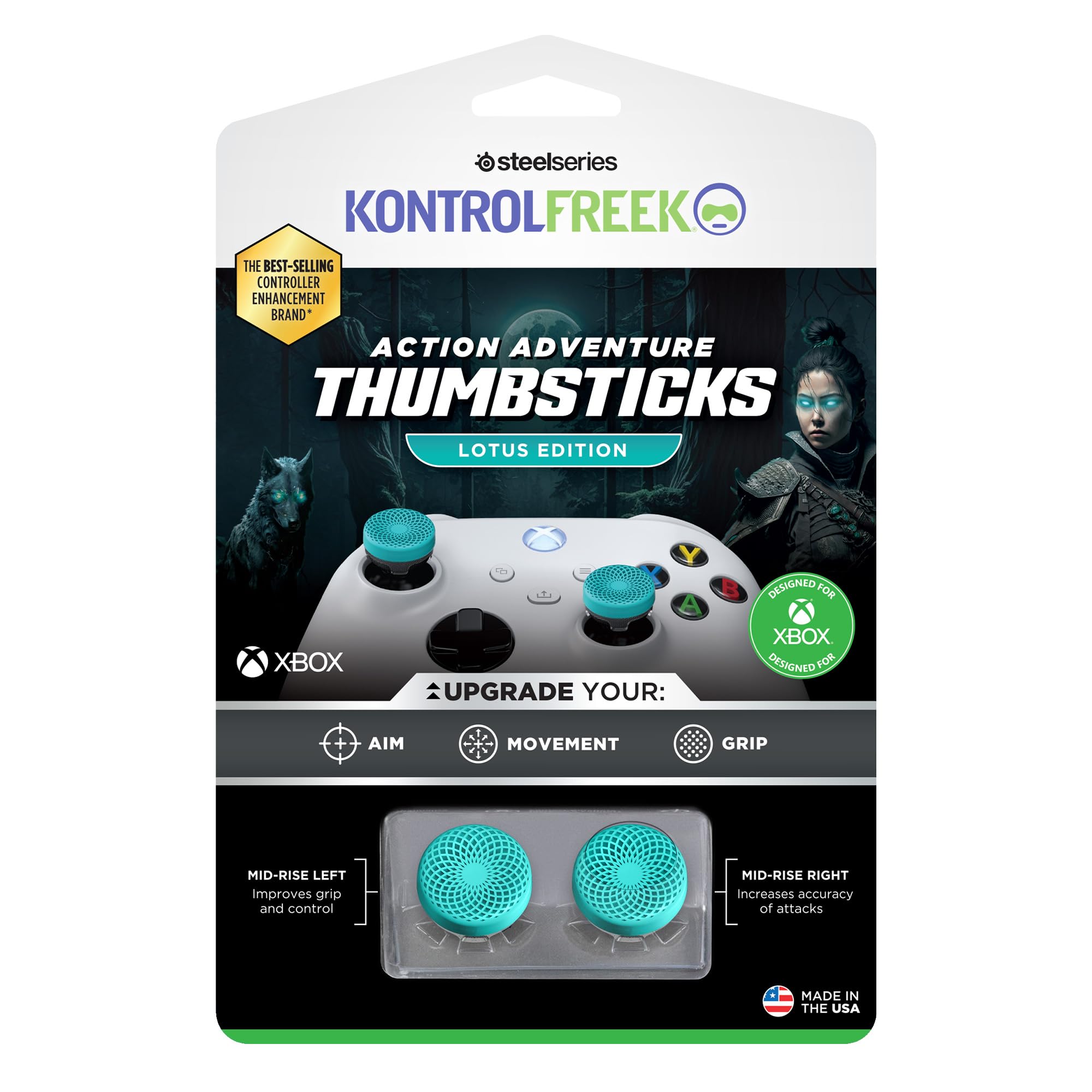kontrolfreek-lotus-grips-manette-xbox-2-rehausseurs-mid-rise-6-1-mm-turquoise image 6