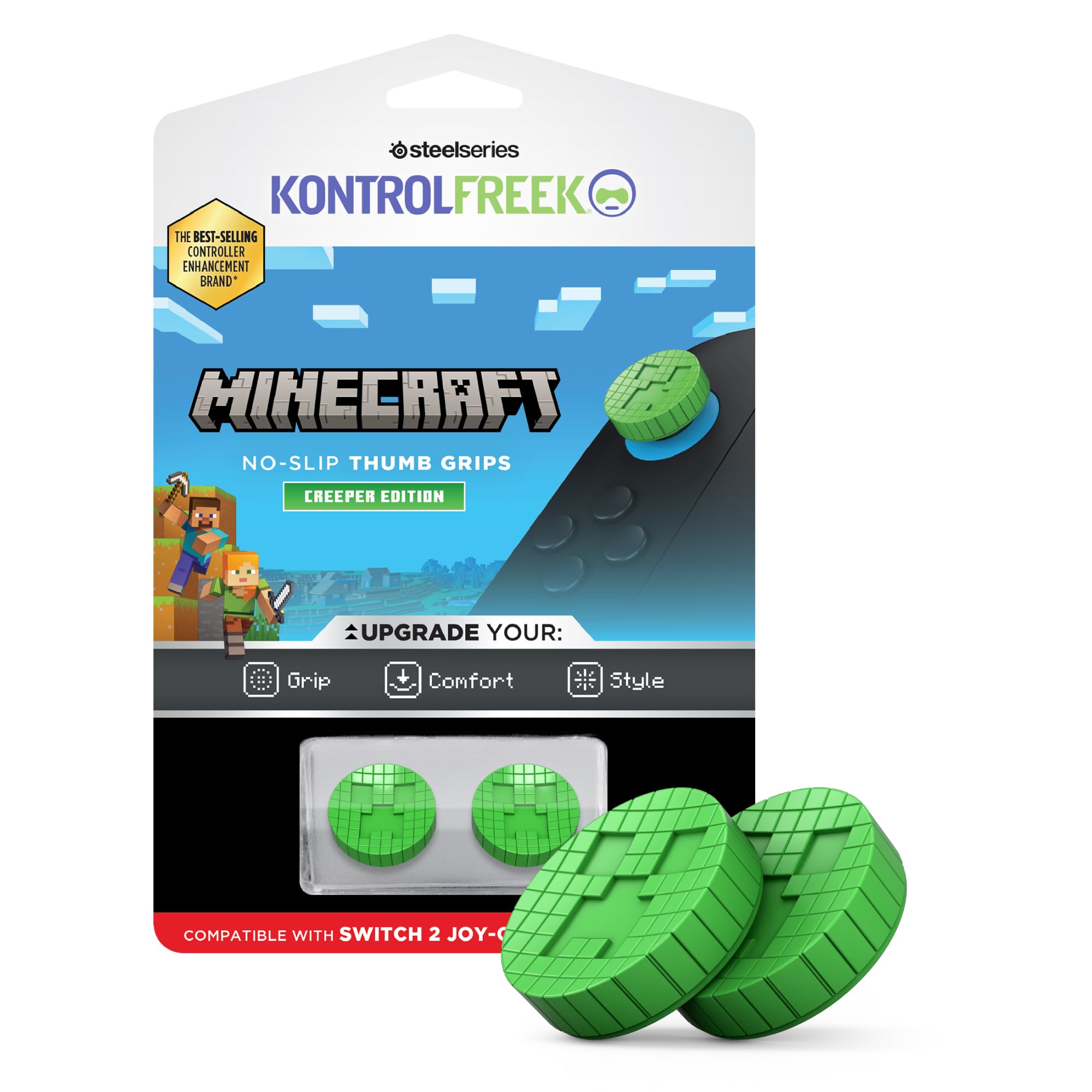 kontrolfreek-minecraft-creeper-edition-grips-pour-manette-switch-pro-et-joy-con image 1