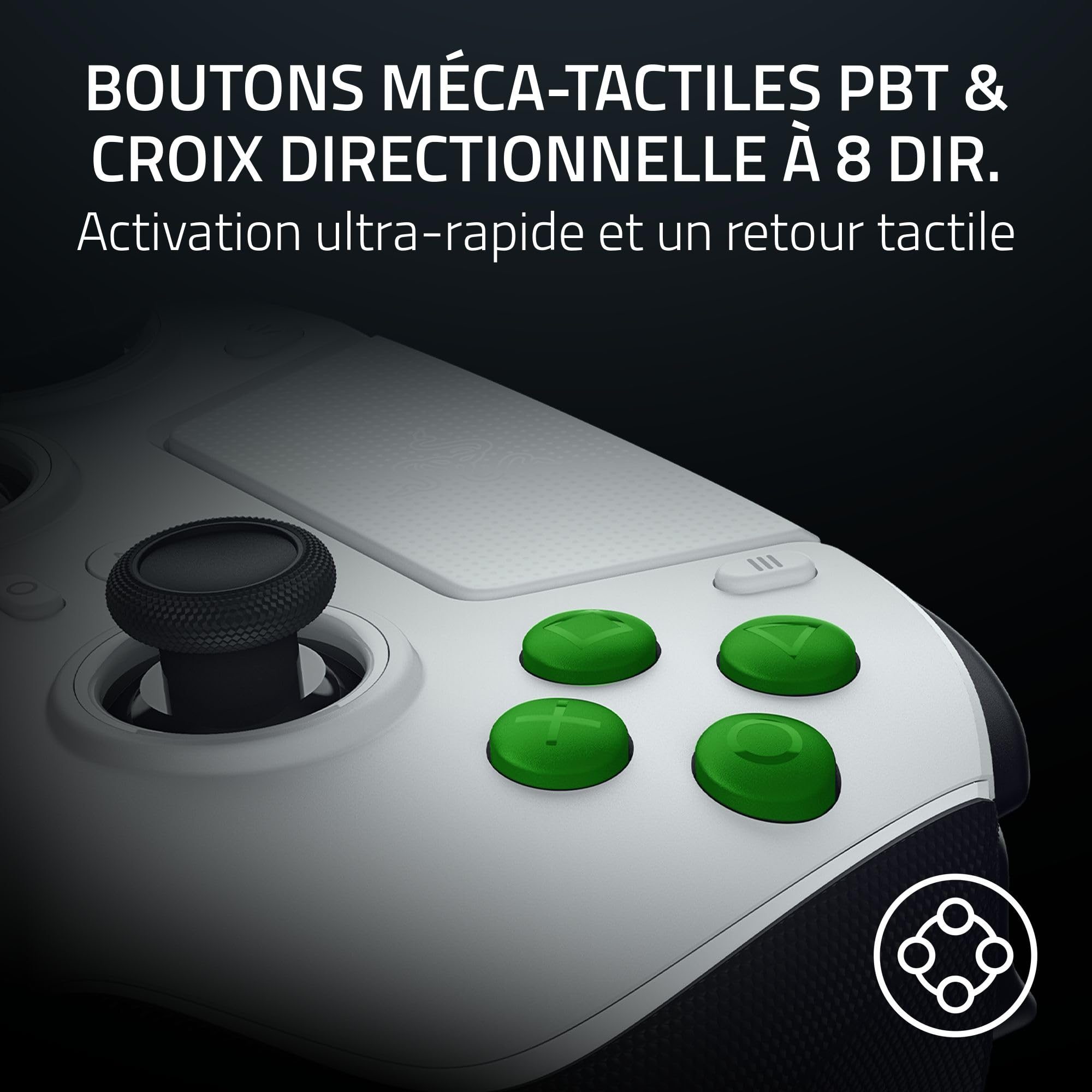 razer-raiju-v3-pro-manette-esport-sans-fil-ps5-pc-tmr-hypertrigger-blanc image 6
