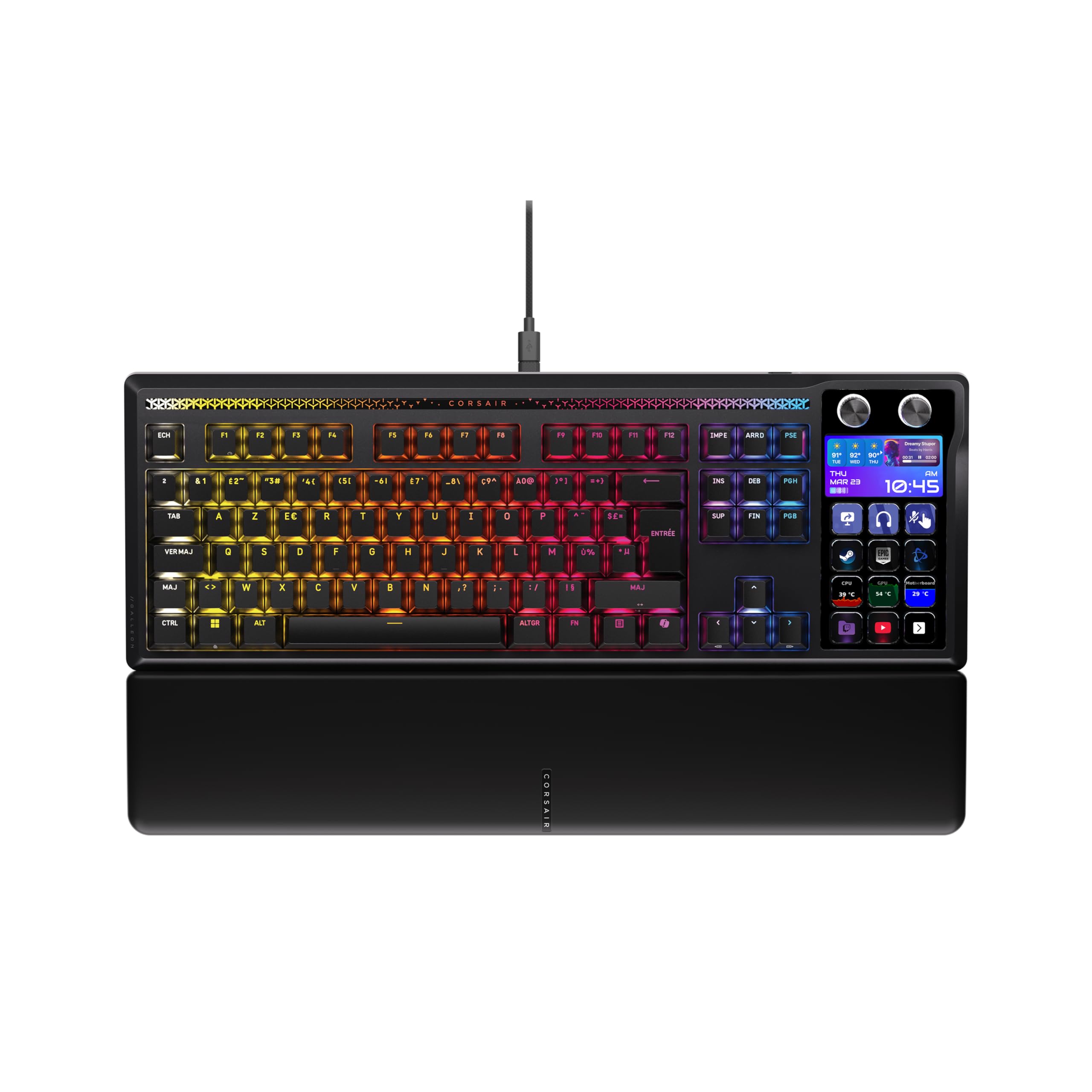 corsair-galleon-100-sd-clavier-m-canique-filaire-azerty-fr-noir-stream-deck-8000 image 1