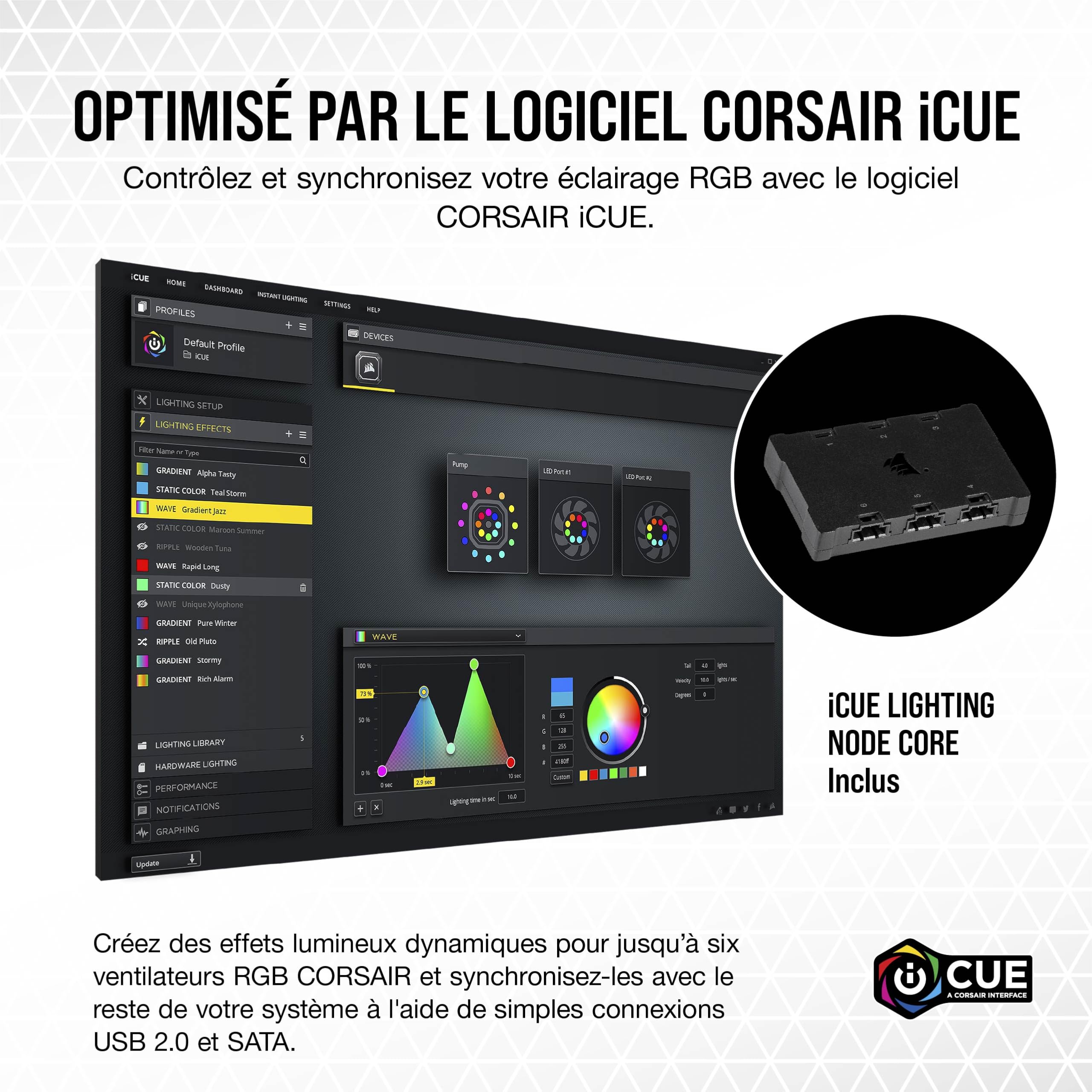 corsair-icue-ml140-rgb-elite-ventilateur-140-mm-pwm-pack-double-blanc image 6