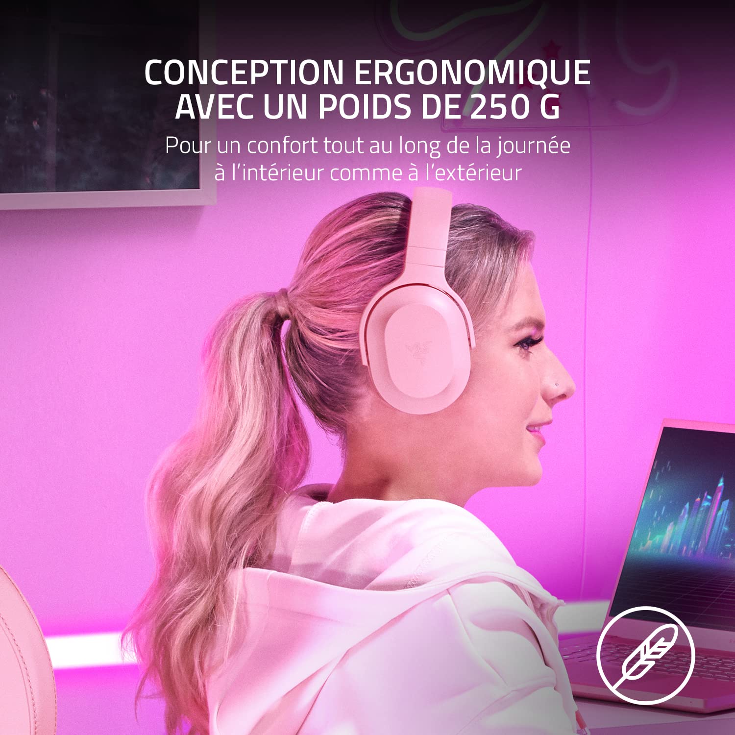 razer-barracuda-x-rose-quartz-casque-gaming-sans-fil-usb-c-250g-40mm-20h image 4