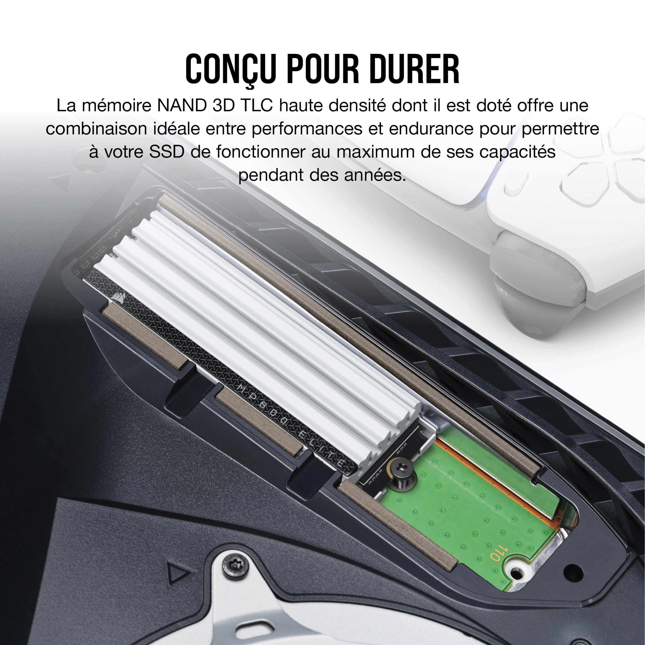 corsair-mp600-elite-2-to-m-2-pcie-gen4-x4-nvme-ssd-avec-dissipateur-blanc image 6