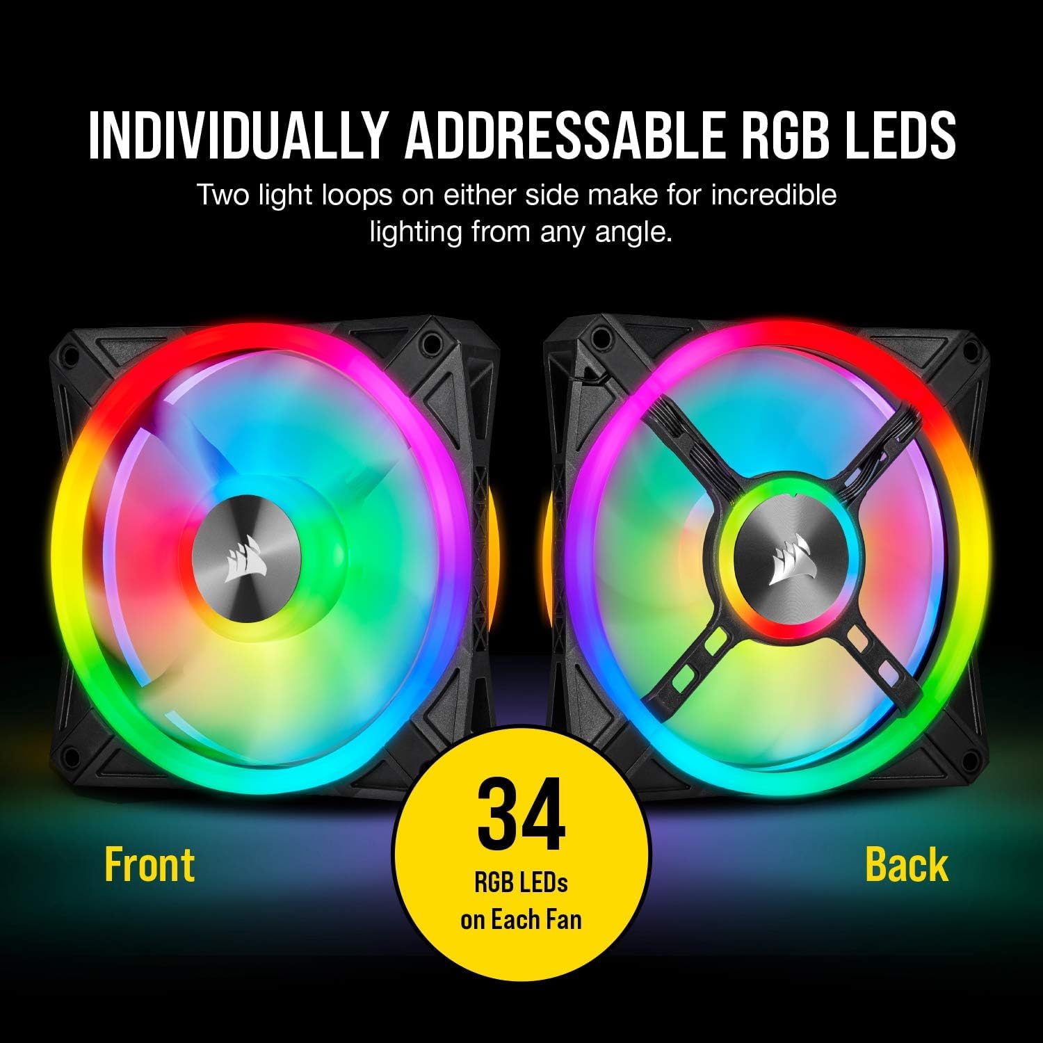 corsair-icue-ql120-rgb-triple-pack-ventilateur-pc-120mm-pwm-1500-tr-min-lighting image 5