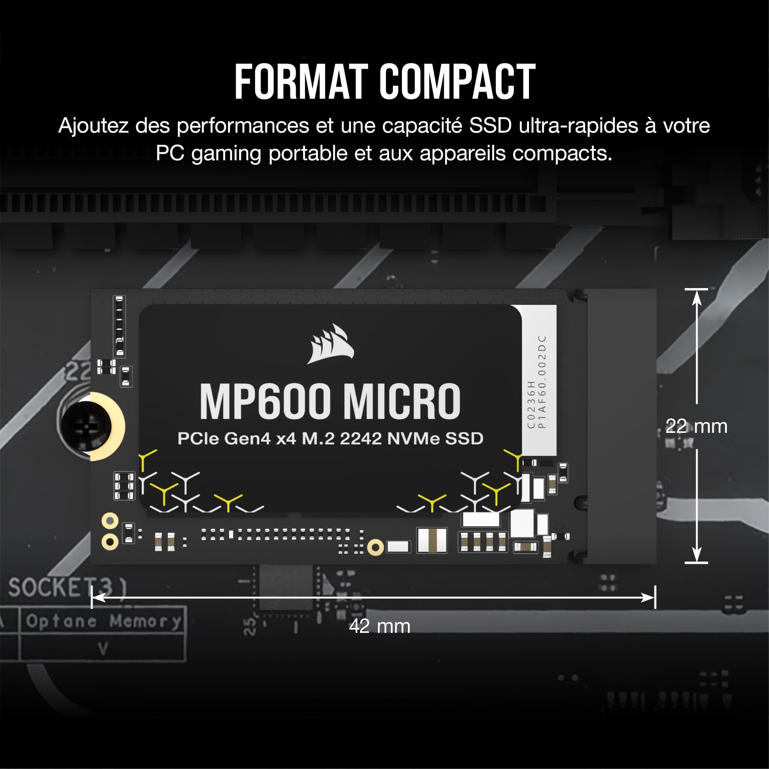 corsair-mp600-micro-1-to-m-2-2242-nvme-pcie-gen4-x4-ssd-7000-mo-s-noir image 2