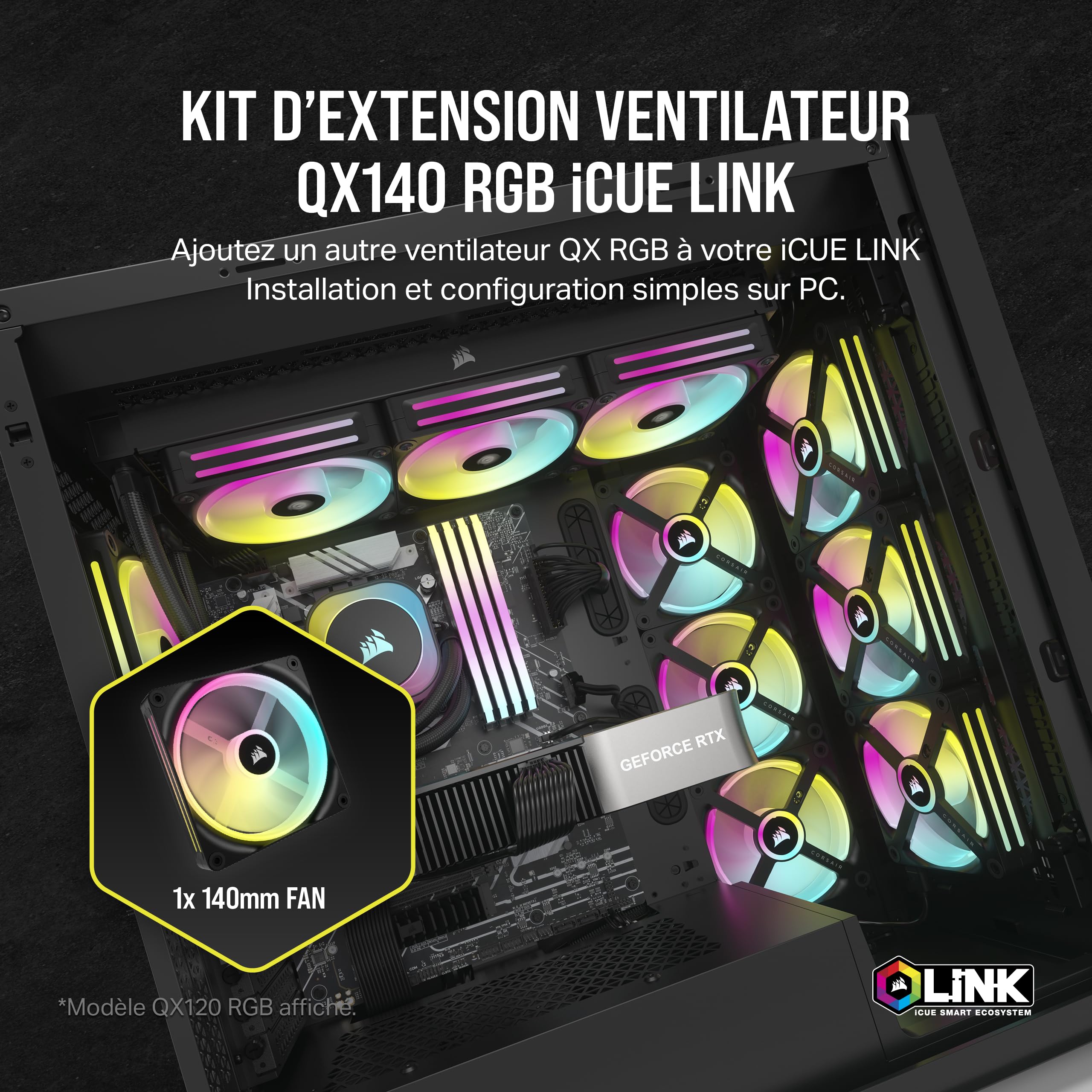 corsair-icue-link-qx140-rgb-140mm-ventilateur-pwm-noir image 2