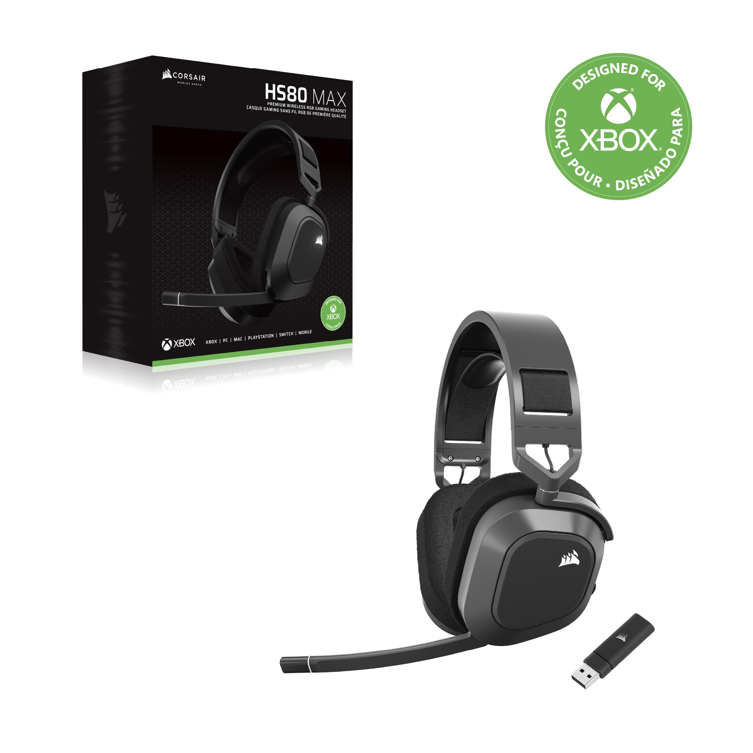 corsair-hs80-max-wireless-xbox-casque-de-jeu-gris-acier-dolby-atmos-bluetooth image 8