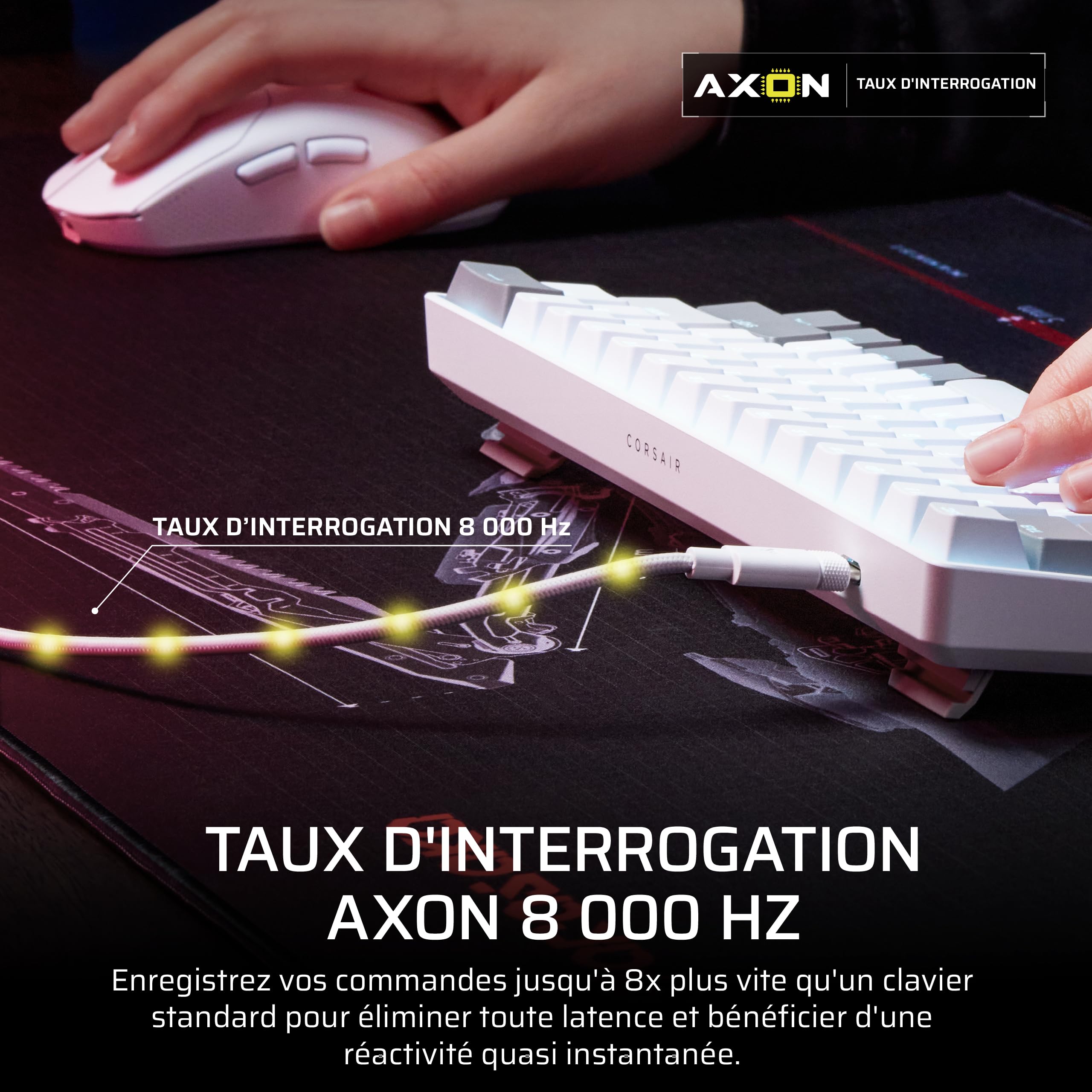 corsair-clipper-pro-mini-60-clavier-gaming-fps-effet-hall-azerty-blanc image 8