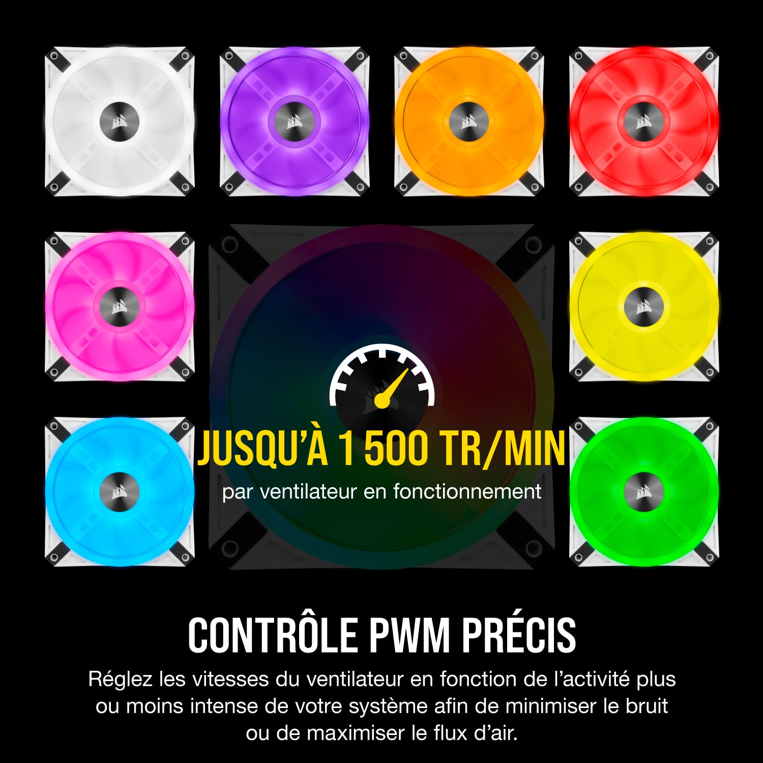 corsair-icue-ql120-rgb-blanc-lot-de-3-ventilateurs-pc-120-mm-lighting-node-core image 5