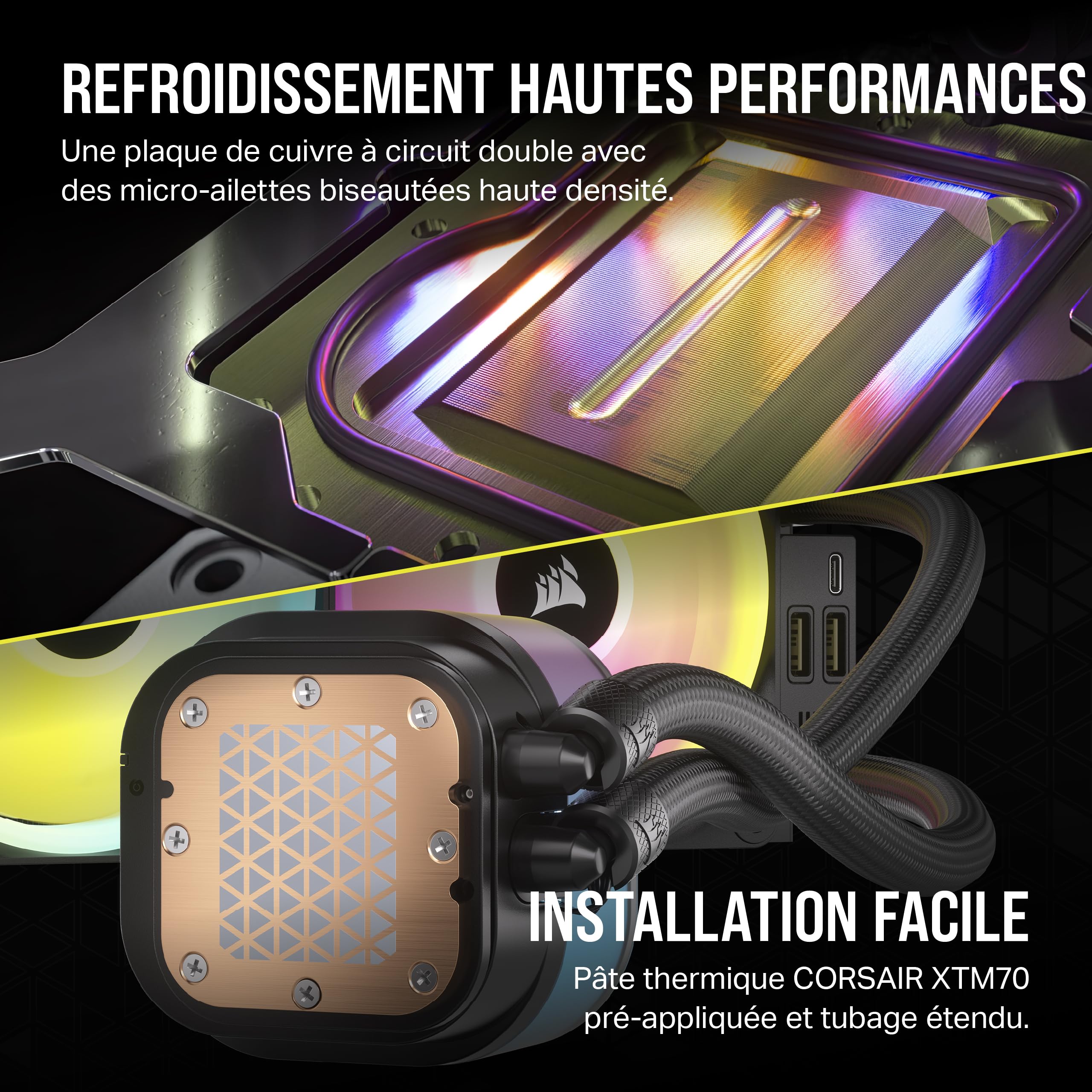 corsair-icue-link-h150i-rgb-360mm-watercooling-cpu-qx120-rgb-noir image 8