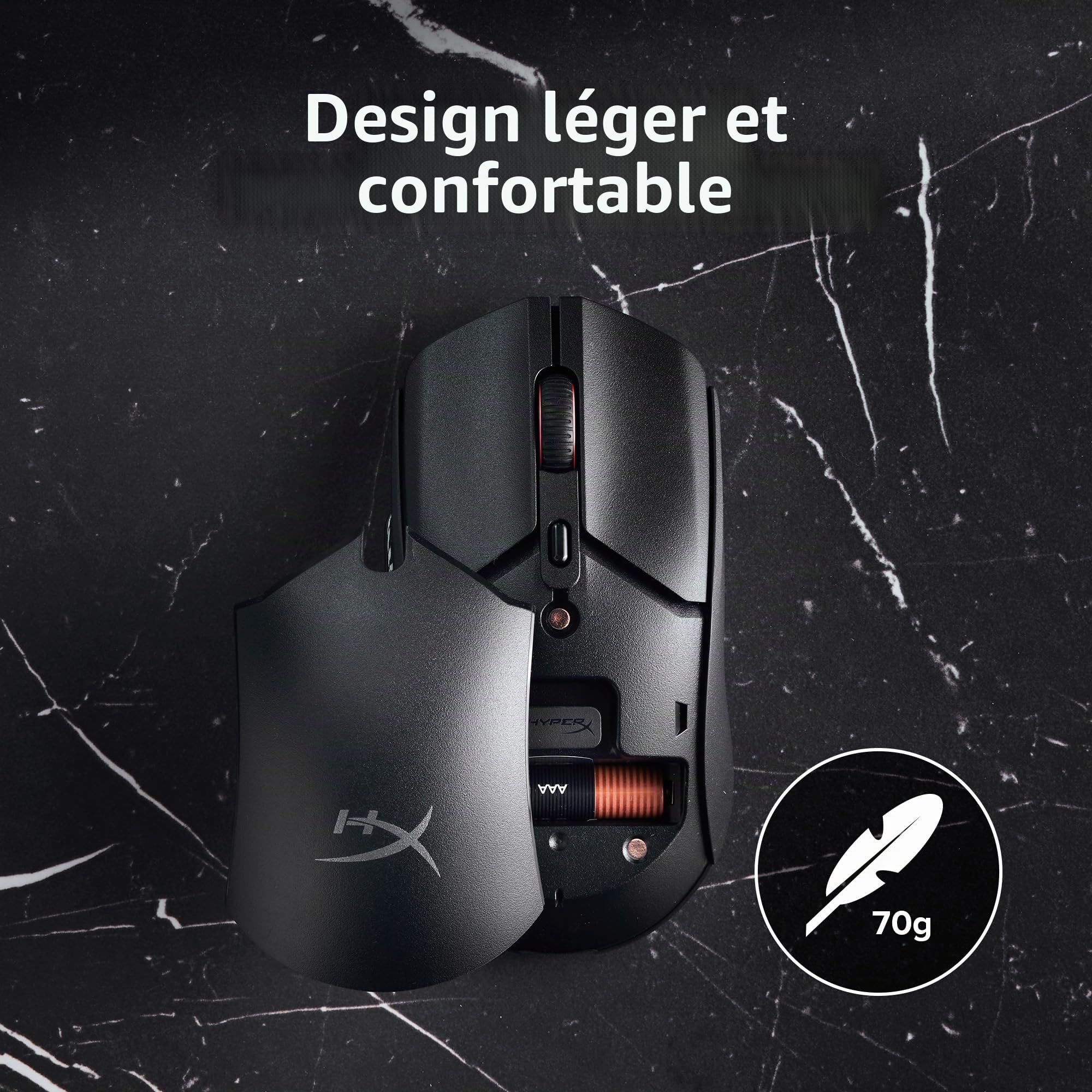 hyperx-pulsefire-haste-2-core-souris-gaming-sans-fil-pile-70-g-12-000-dpi-2-4-gh image 6