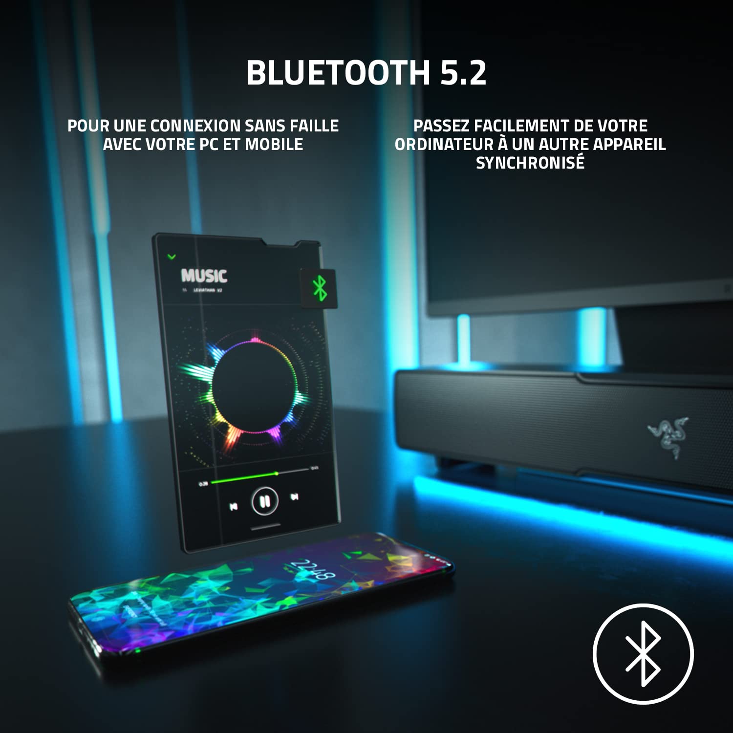 razer-leviathan-v2-barre-de-son-gaming-caisson-de-basses-noir image 5