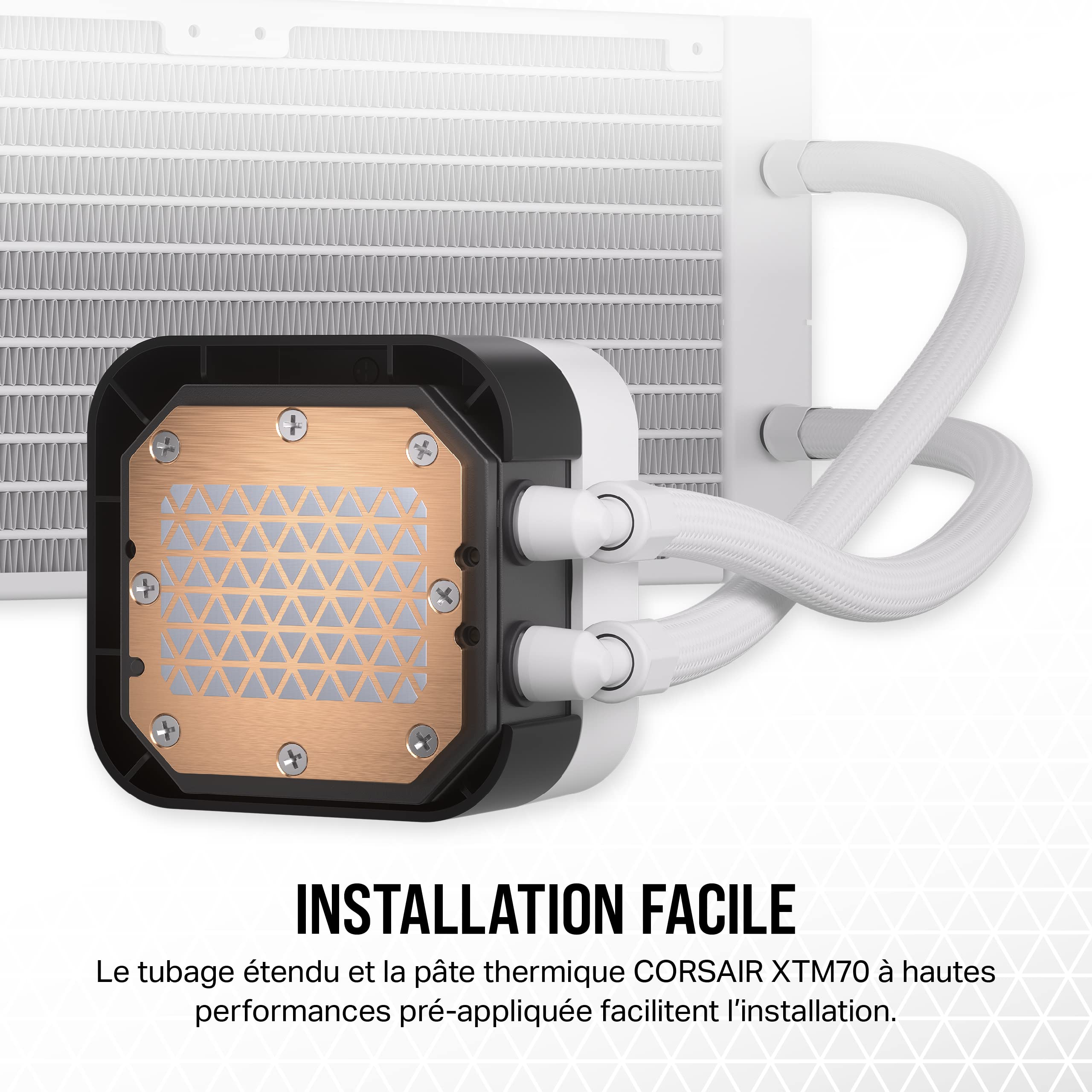 corsair-icue-h150i-elite-lcd-xt-watercooling-cpu-aio-360-mm-ecran-lcd-blanc image 6