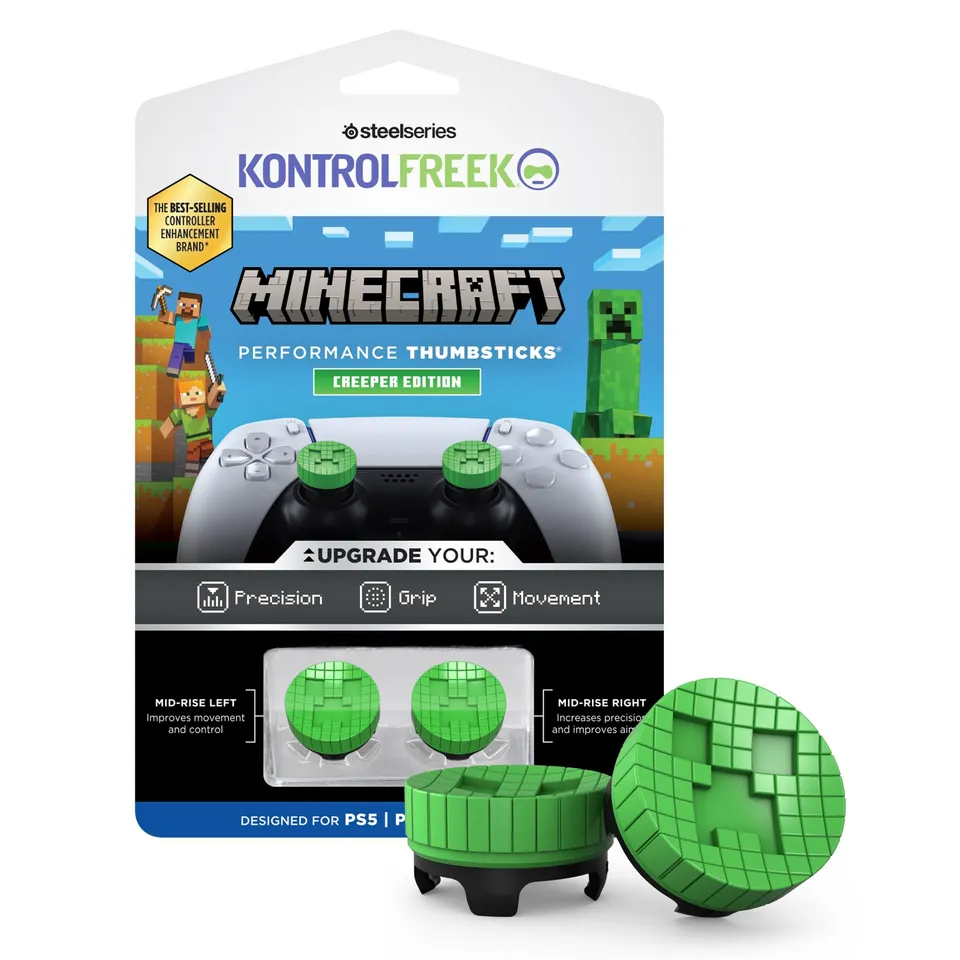 kontrolfreek-minecraft-creeper-edition-grips-mid-rise-6-5-mm-manette-ps5-ps4 image 1