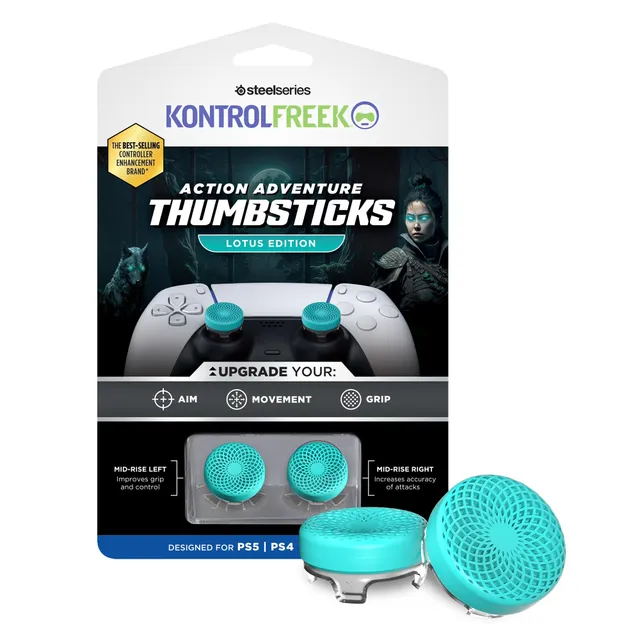 kontrolfreek-lotus-grips-rehausseurs-joystick-ps5-ps4-turquoise image 1