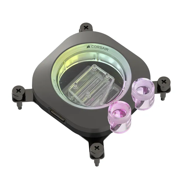 corsair-icue-link-xc7-rgb-elite-waterblock-cpu-lga-1700-am5-gris image 1
