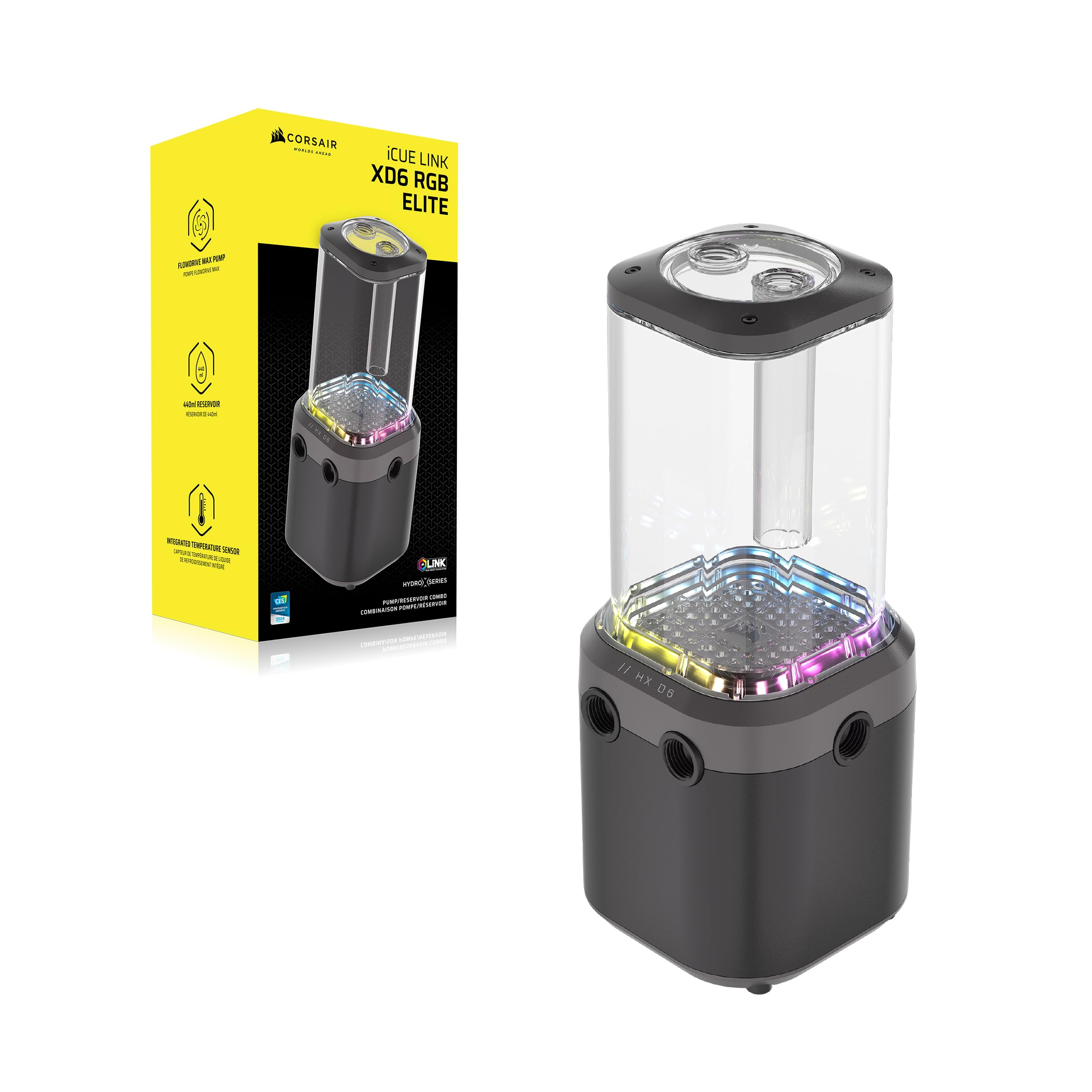 corsair-icue-link-xd6-rgb-elite-pompe-r-servoir-440ml-gris-furtif image 8