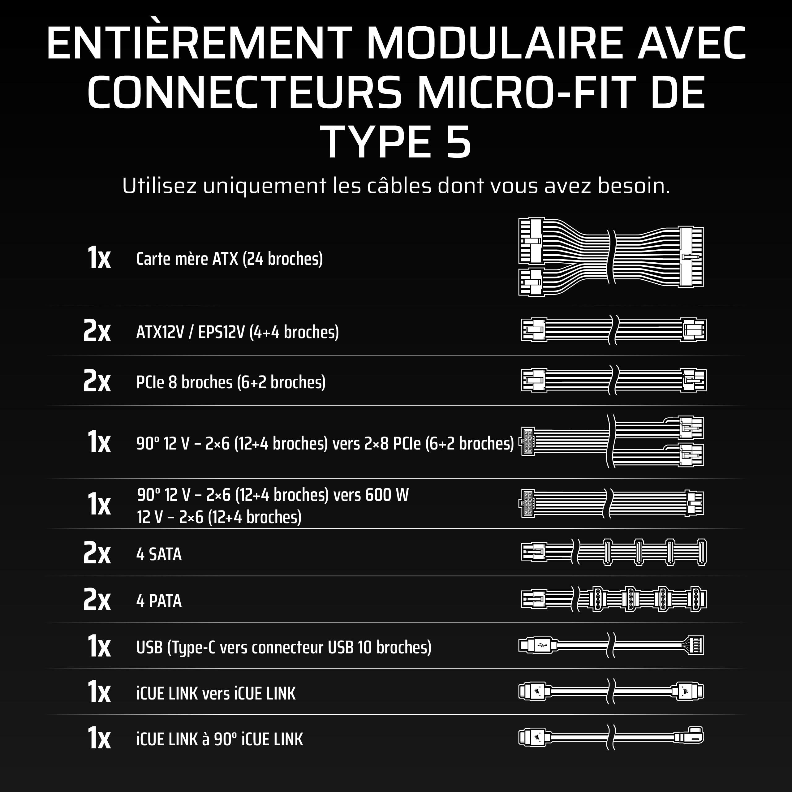 corsair-hx1200i-shift-alimentation-1200w-modulaire-platinum-atx-3-1 image 7