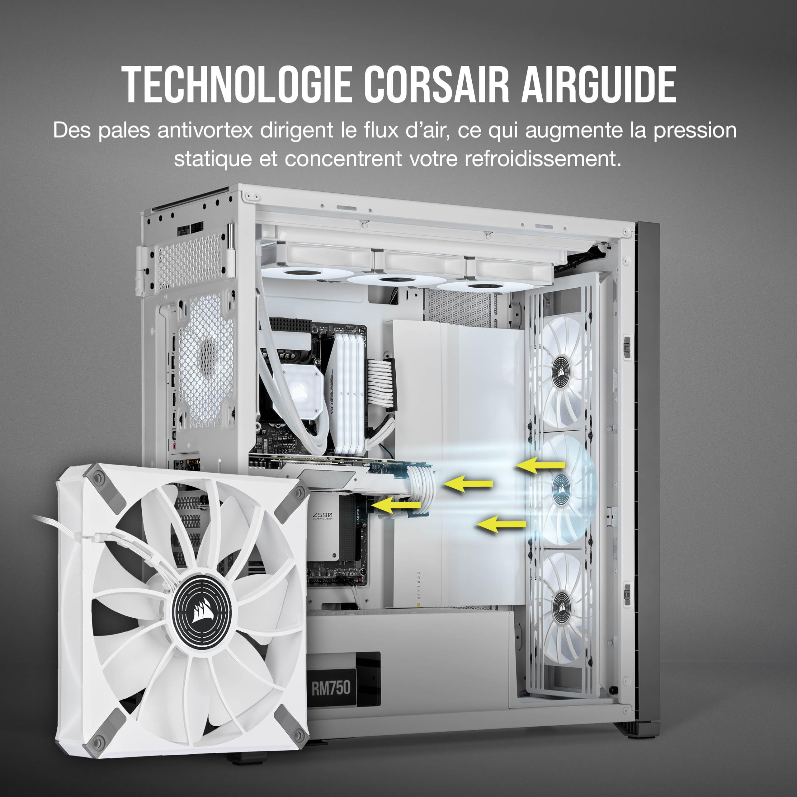 corsair-ml140-led-elite-ventilateur-140mm-pwm-blanc-l-vitation-magn-tique-led-bl image 3