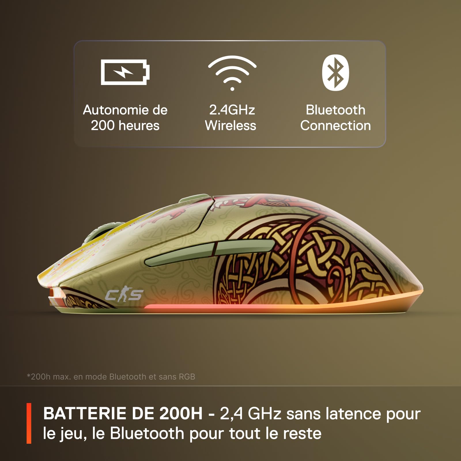 steelseries-rival-cs2-dragon-lore-edition-souris-gaming-sans-fil-18k-dpi image 4